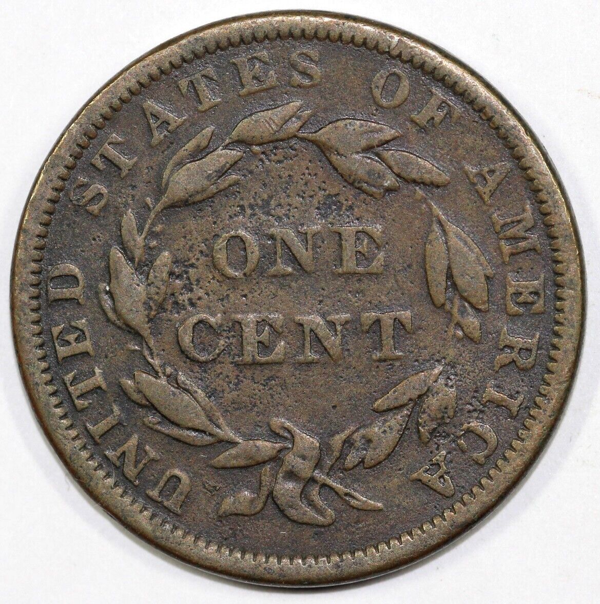 1839 1c Booby Head N-12 Coronet or Matron Head Large Cent