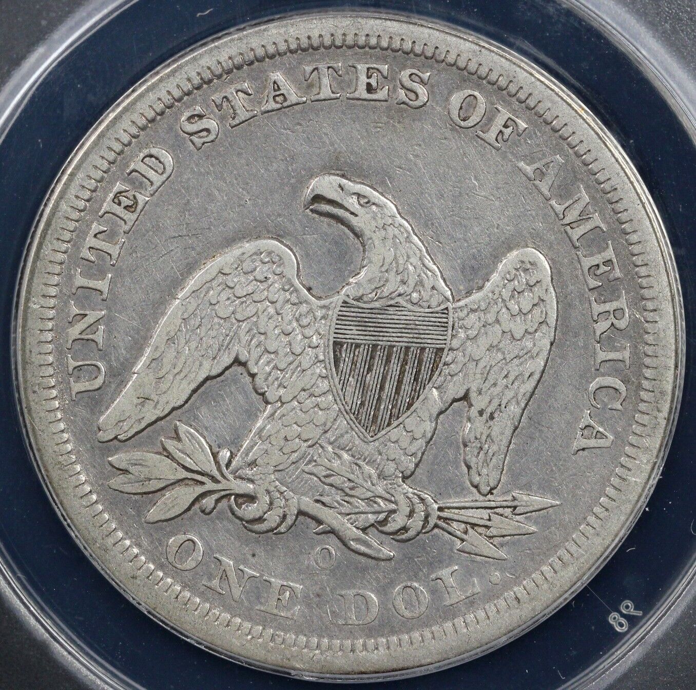 1860-O $1 Seated Liberty Dollar ANACS VF 30 Details Cleaned
