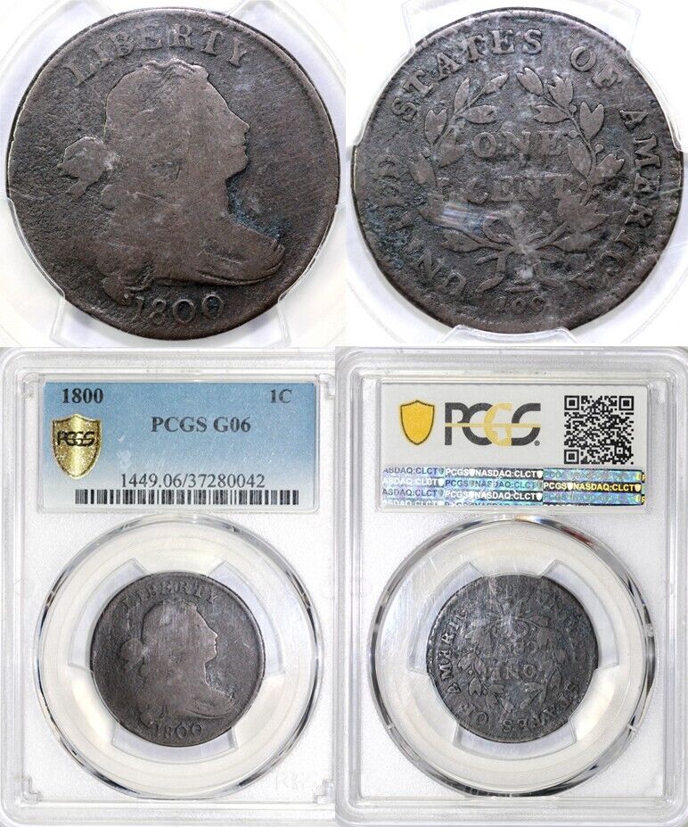 1800 1c S-201 Draped Bust Large Cent PCGS Good 06