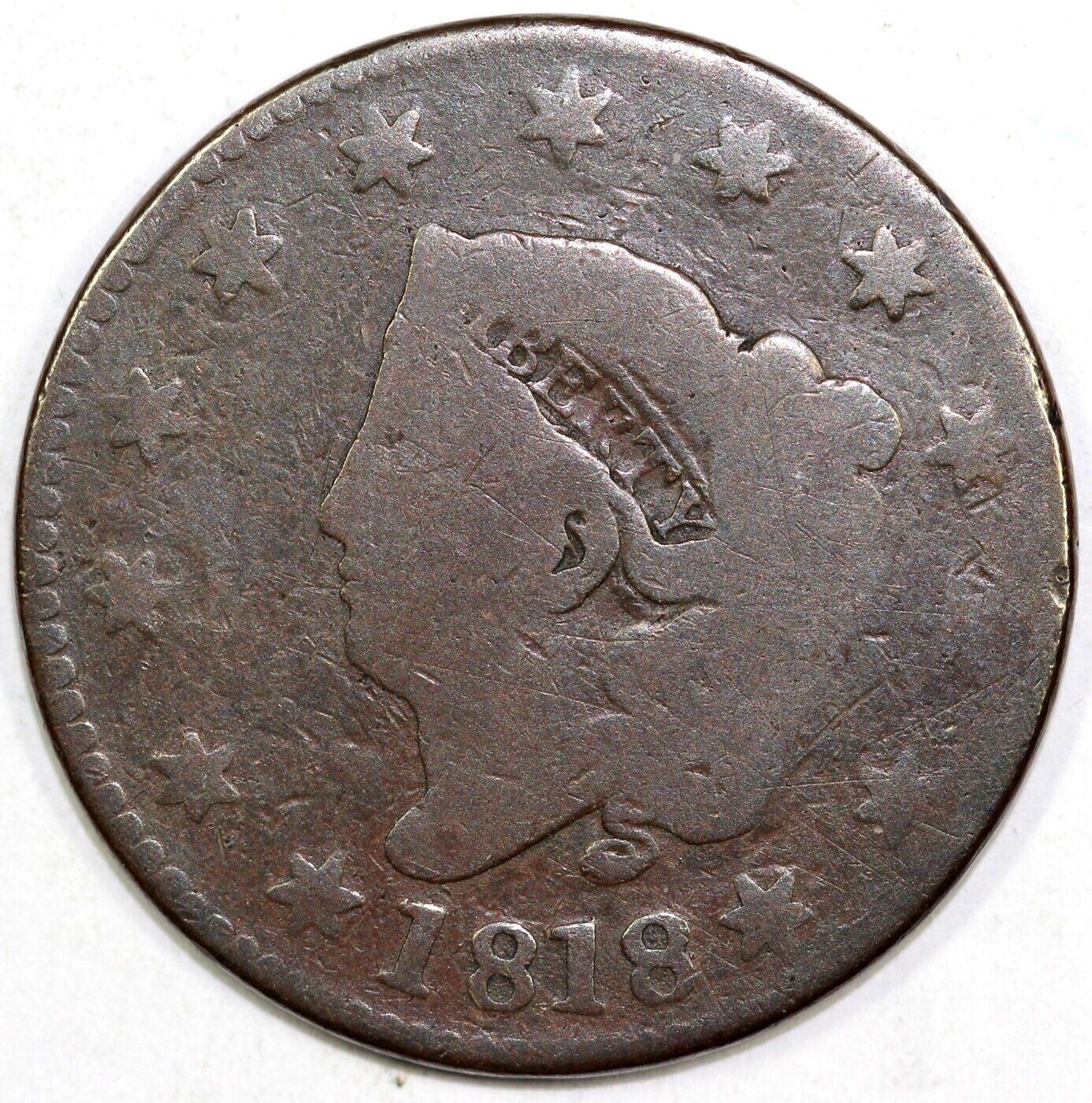 1818 1c N-4 Coronet or Matron Head Large Cent