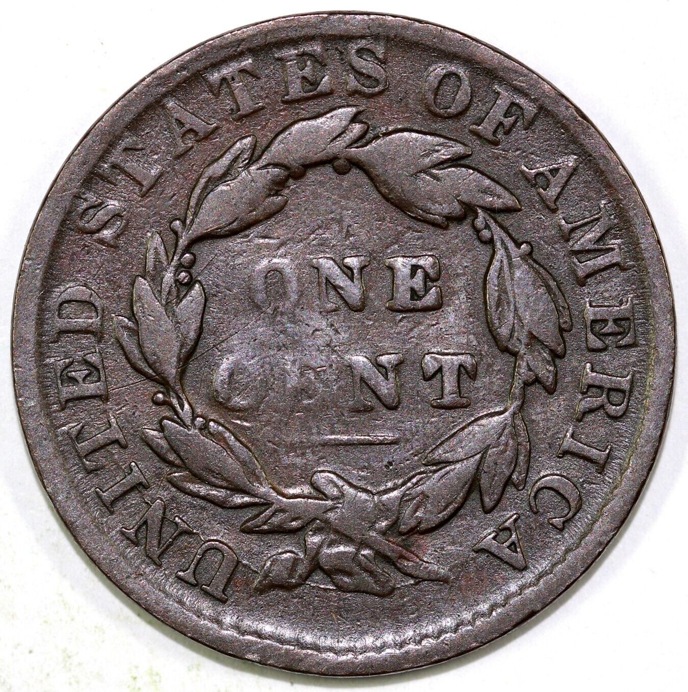 1831 1c N-5 Medium Letters Coronet or Matron Head Large Cent
