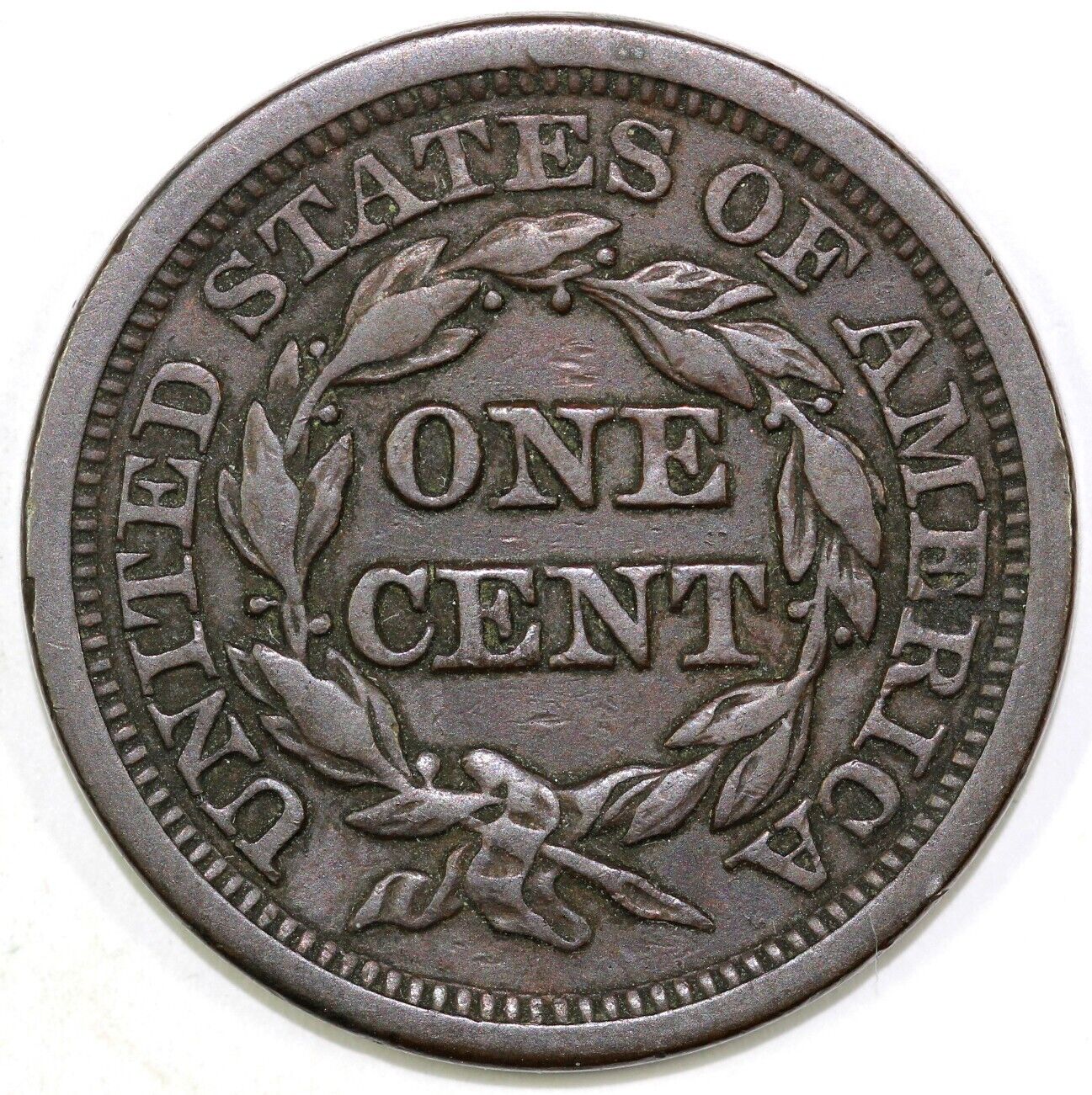1845 1c N-4 Braided Hair Large Cent