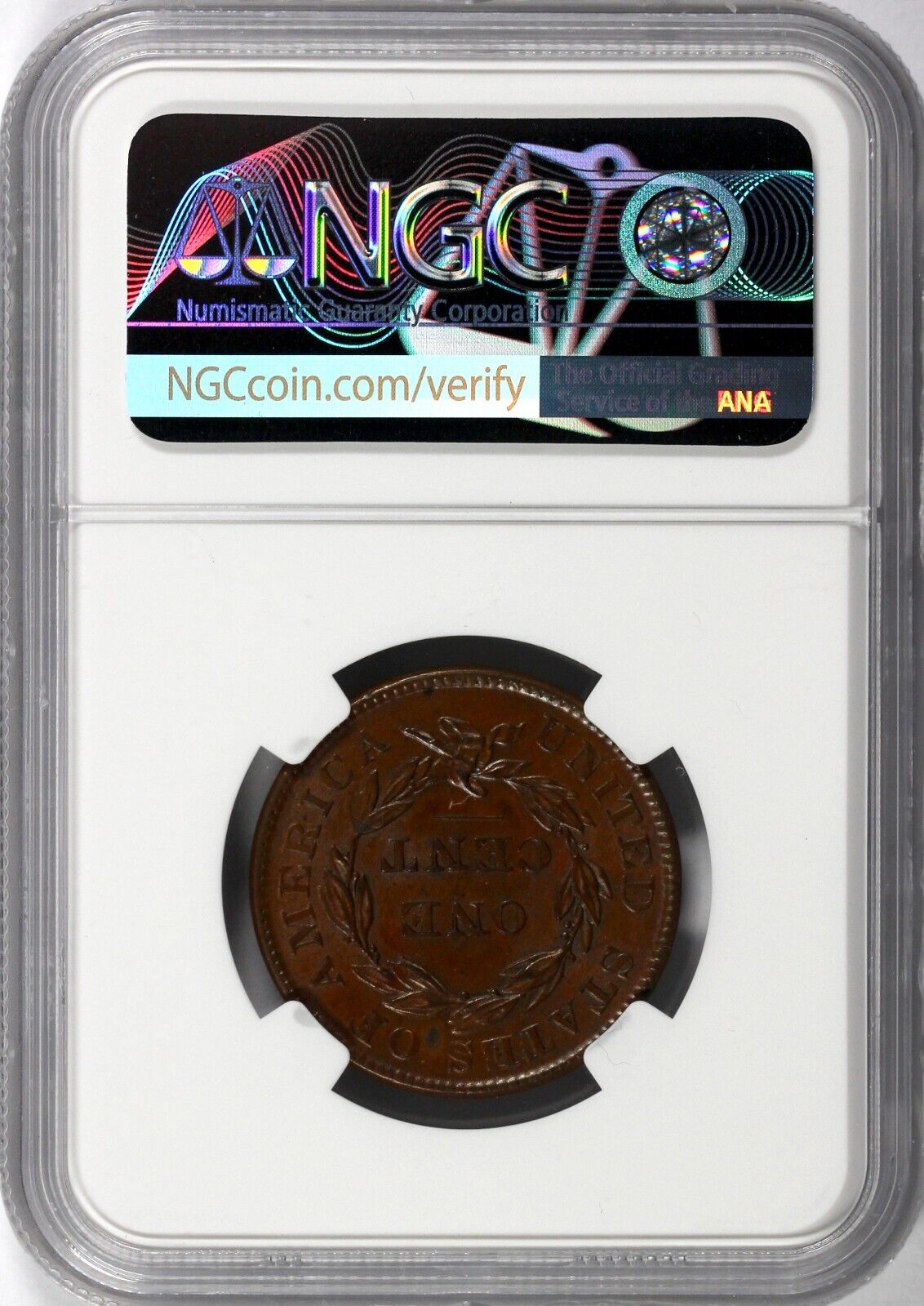 1837 1c N-6 Medium Letters Head of 36 Matron Head Large Cent NGC and CAC MS 64