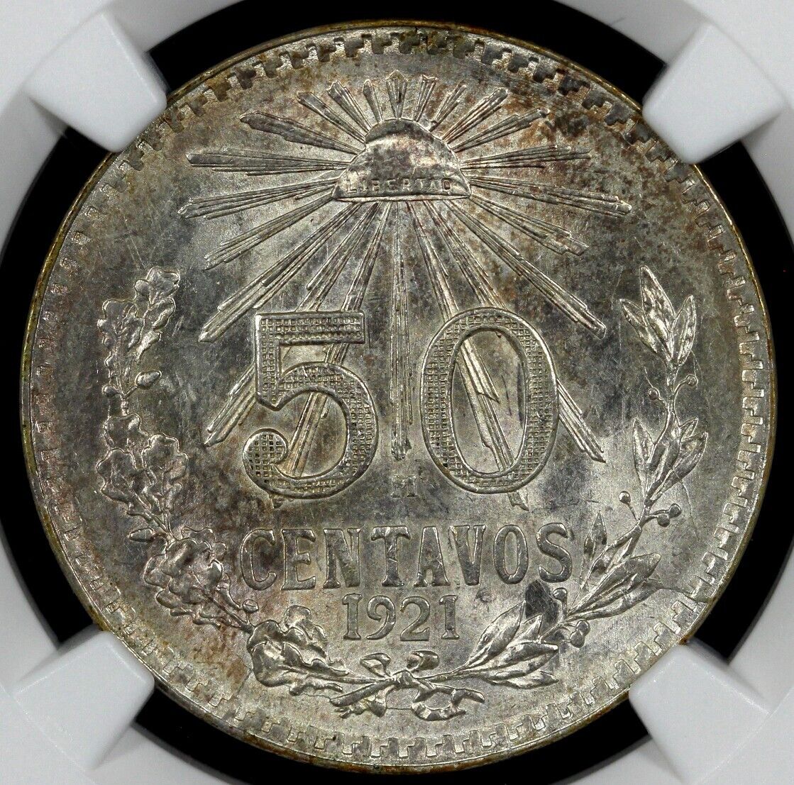 1921 50c Mexico Fifty Centavos NGC MS 63