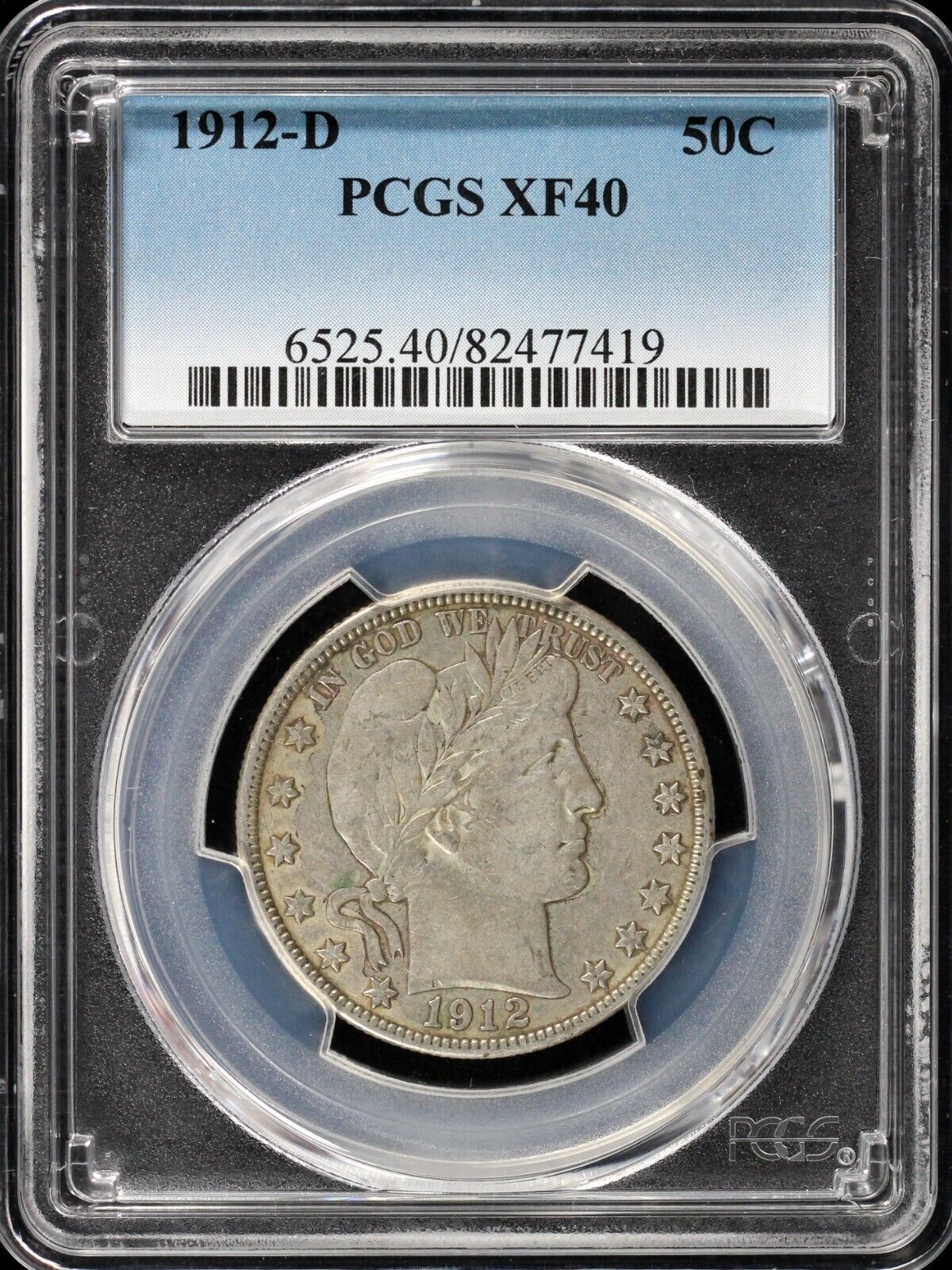 1912-D 50c Barber Half Dollar PCGS XF 40