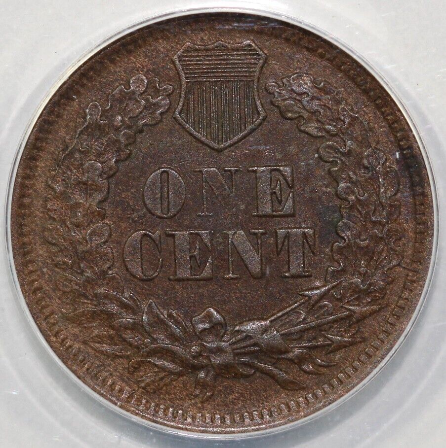 1867/67 1c FS-301 Snow-1 Indian Head Cent ANACS AU 55