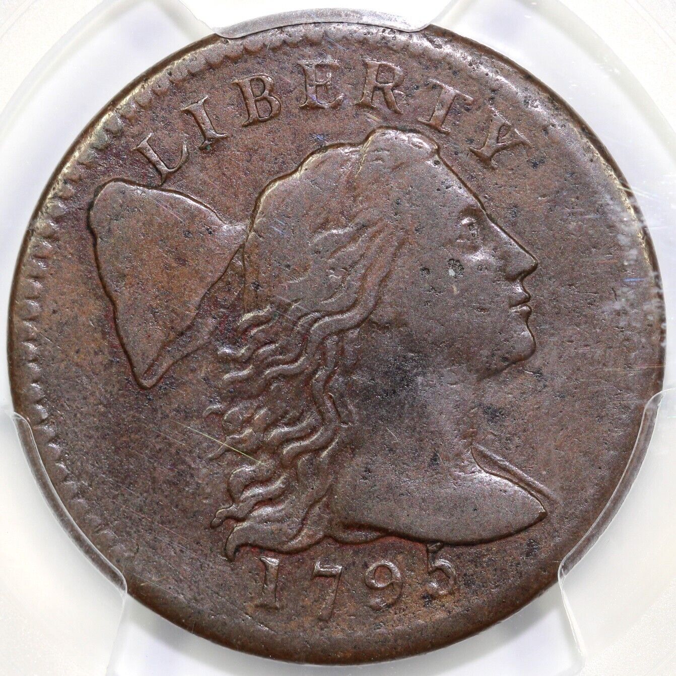 1795 1c Plain Edge Liberty Cap Large Cent PCGS VF Details
