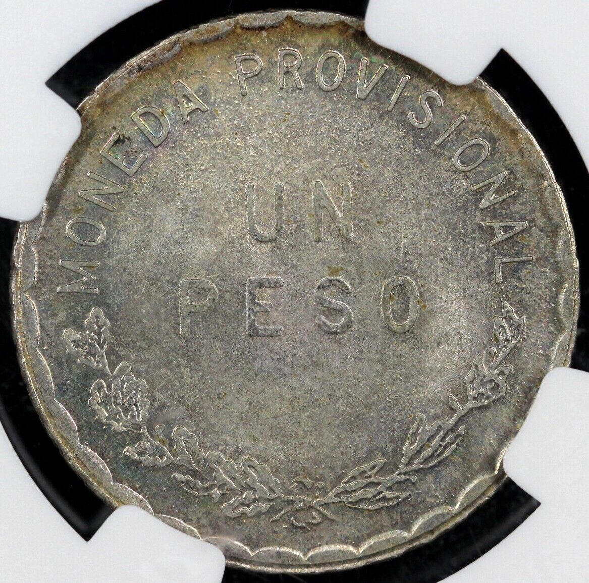 1915 Mexico Oaxaca Peso 4th Bust Unfinished Truncation NGC MS 64