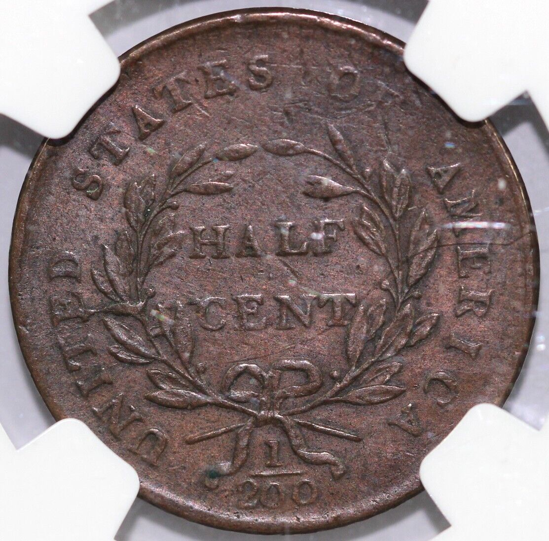 1800 1/2c C-1 Draped Bust Half Cent NGC AU Details Cleaned
