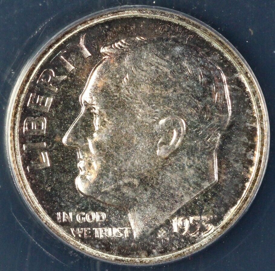 1953 10c Proof Roosevelt Dime ANACS PF 66