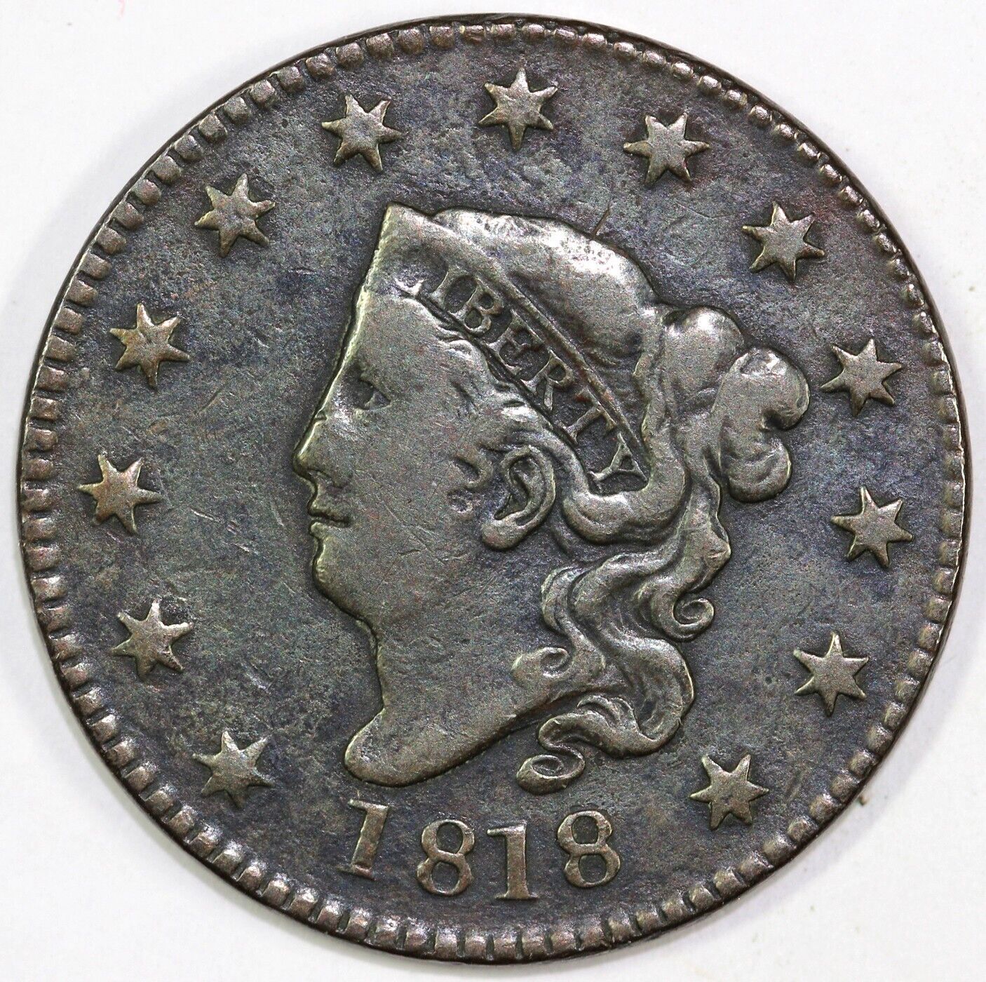1818 1c N-2 Coronet or Matron Head Large Cent