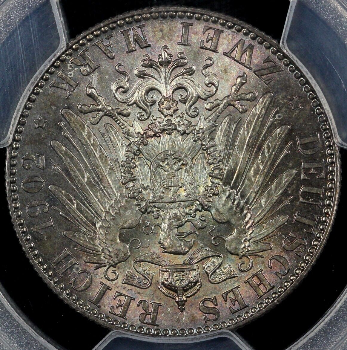1902-E 2mk Germany Saxony Albert's Death 2 Mark PCGS MS 65