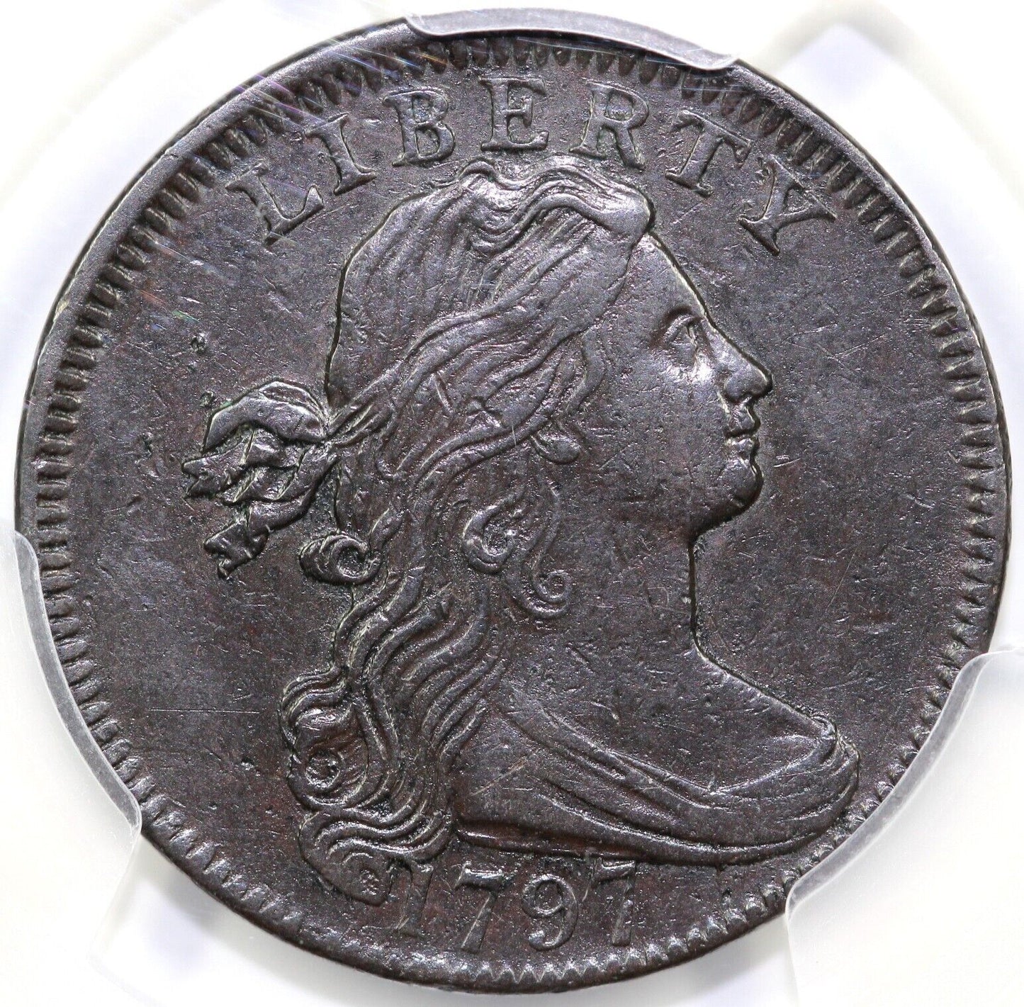 1797 1c S-128 Draped Bust Large Cent PCGS XF 40