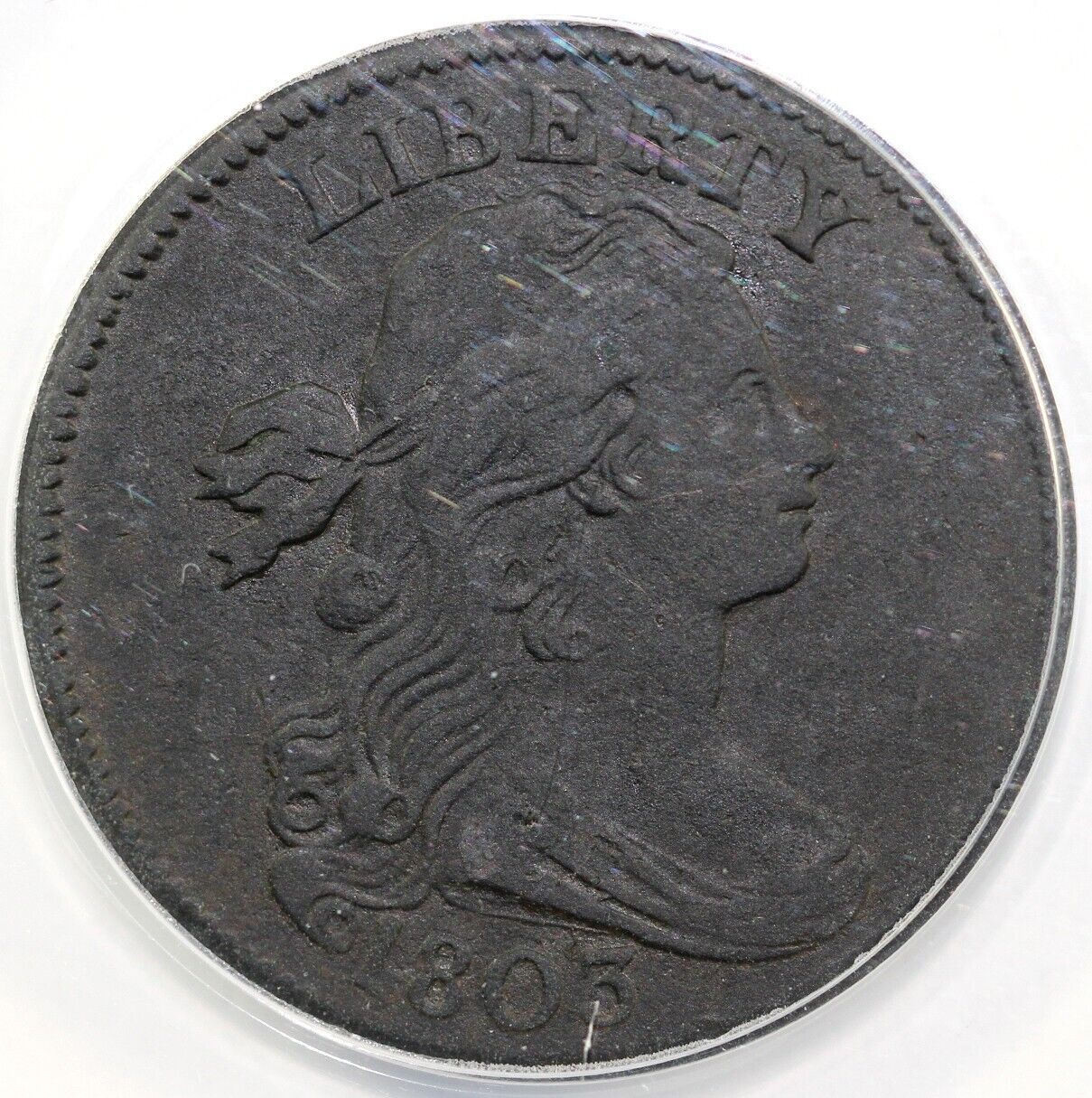 1803 1c S-246 Small Date, Fraction Draped Bust Large Cent ANACS VF 25 Details