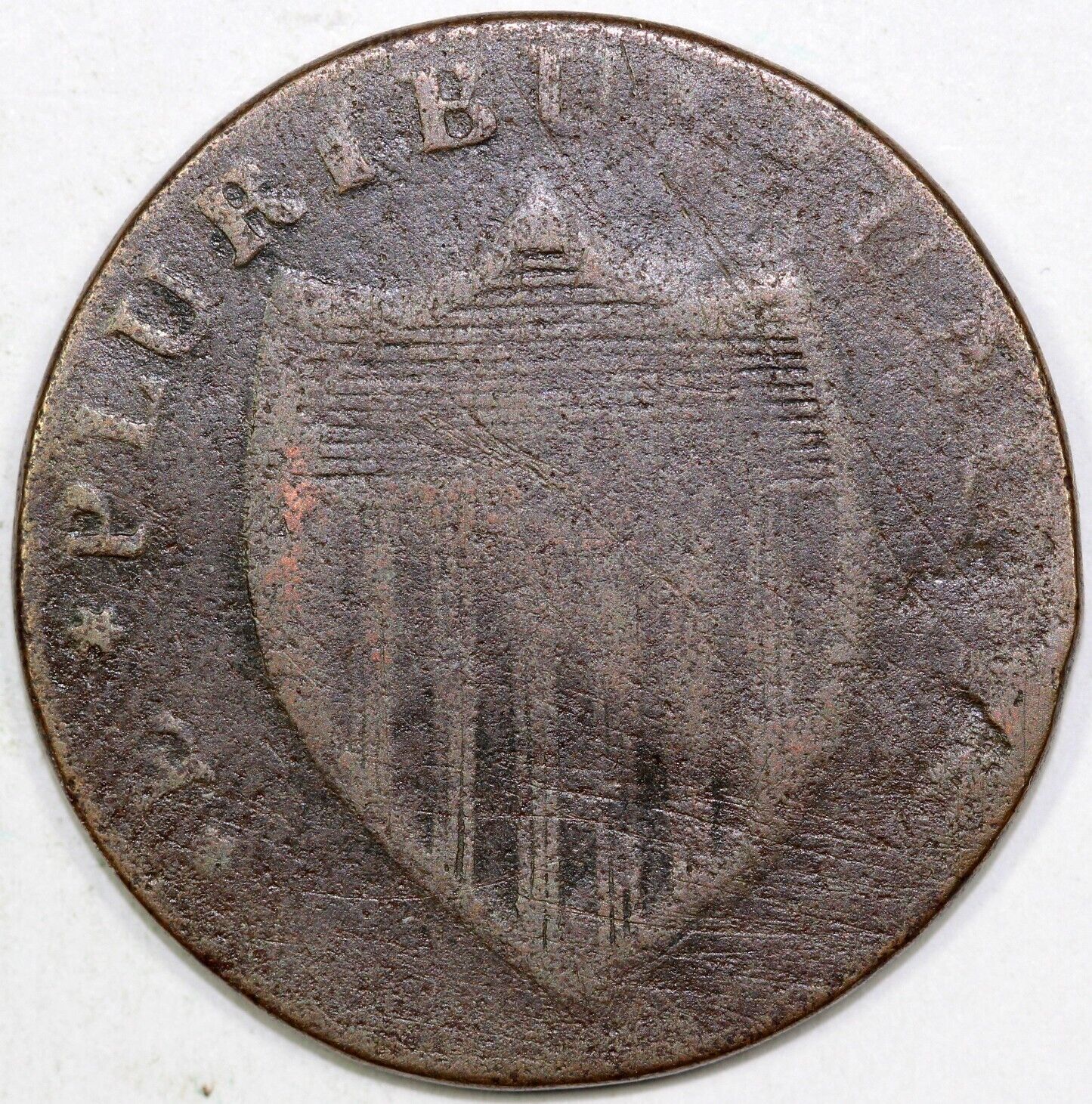 1786 Maris 15-J Leaning Head New Jersey Colonial Copper Coin
