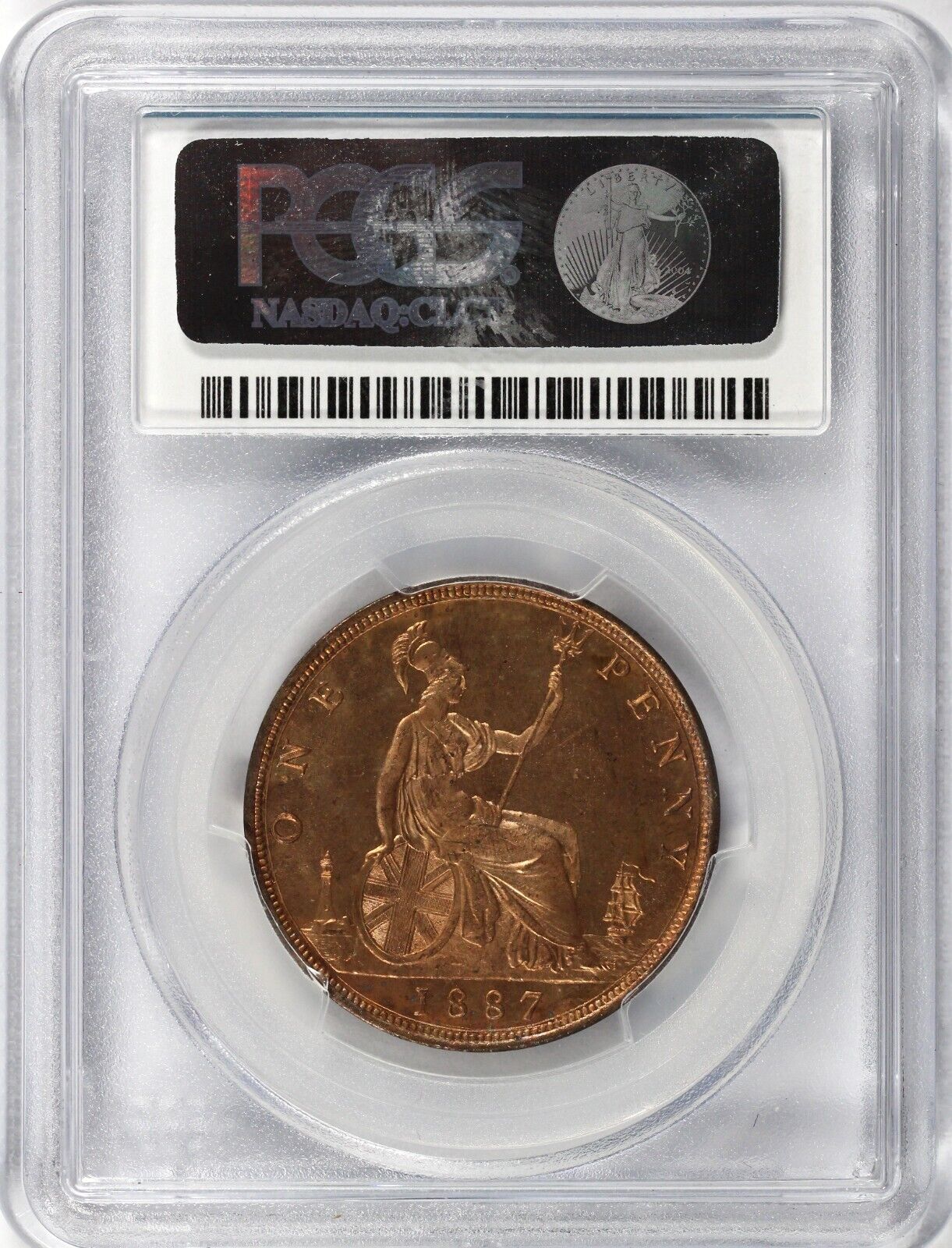 1887 1D Great Britain Queen Victoria Penny PCGS MS 64 RED