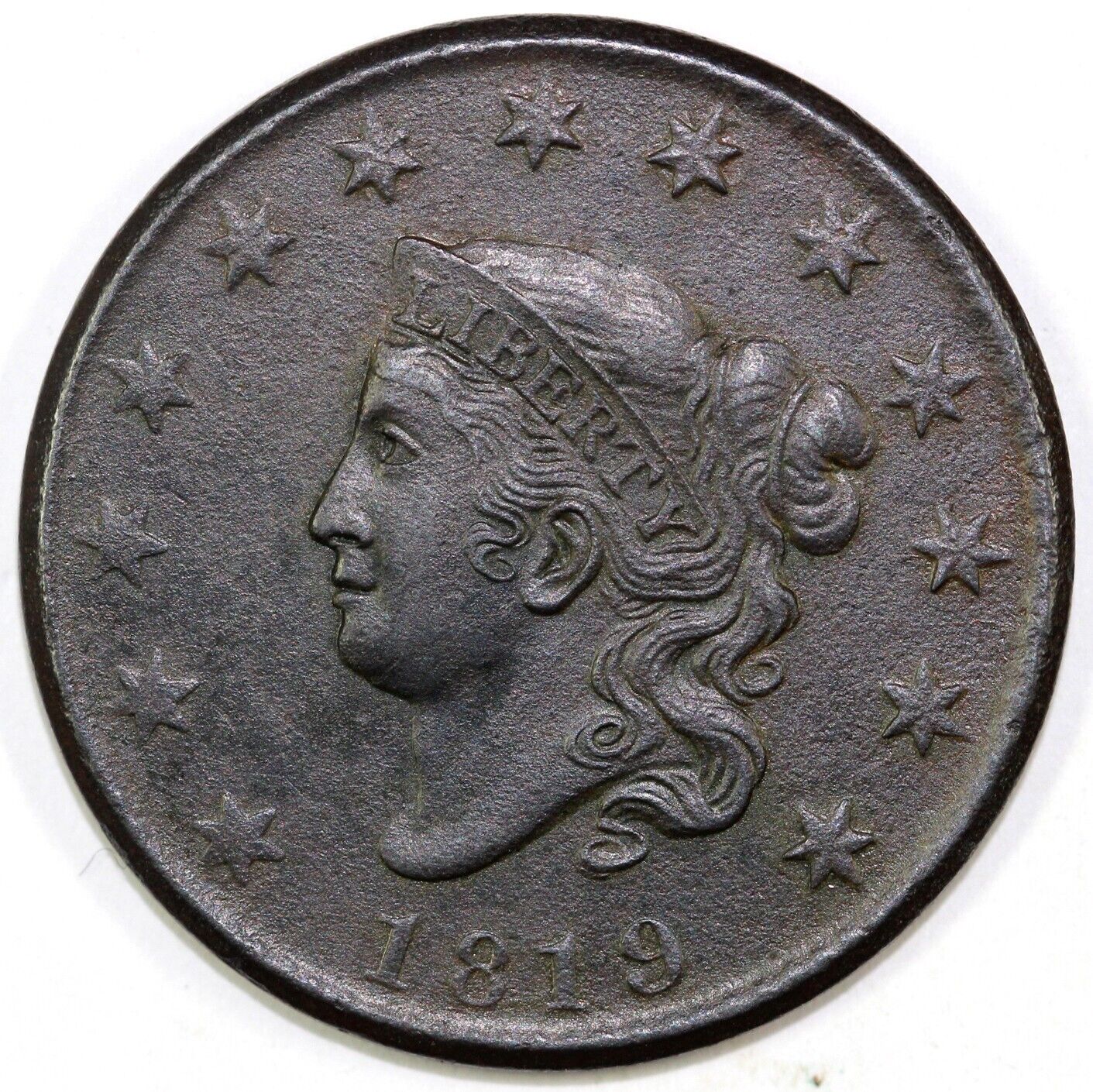 1819 1c N-7 Coronet or Matron Head Large Cent