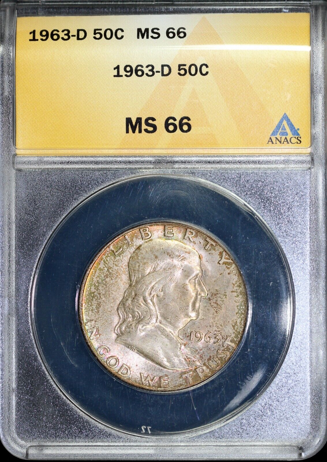1963-D 50c Franklin Half Dollar ANACS MS 66
