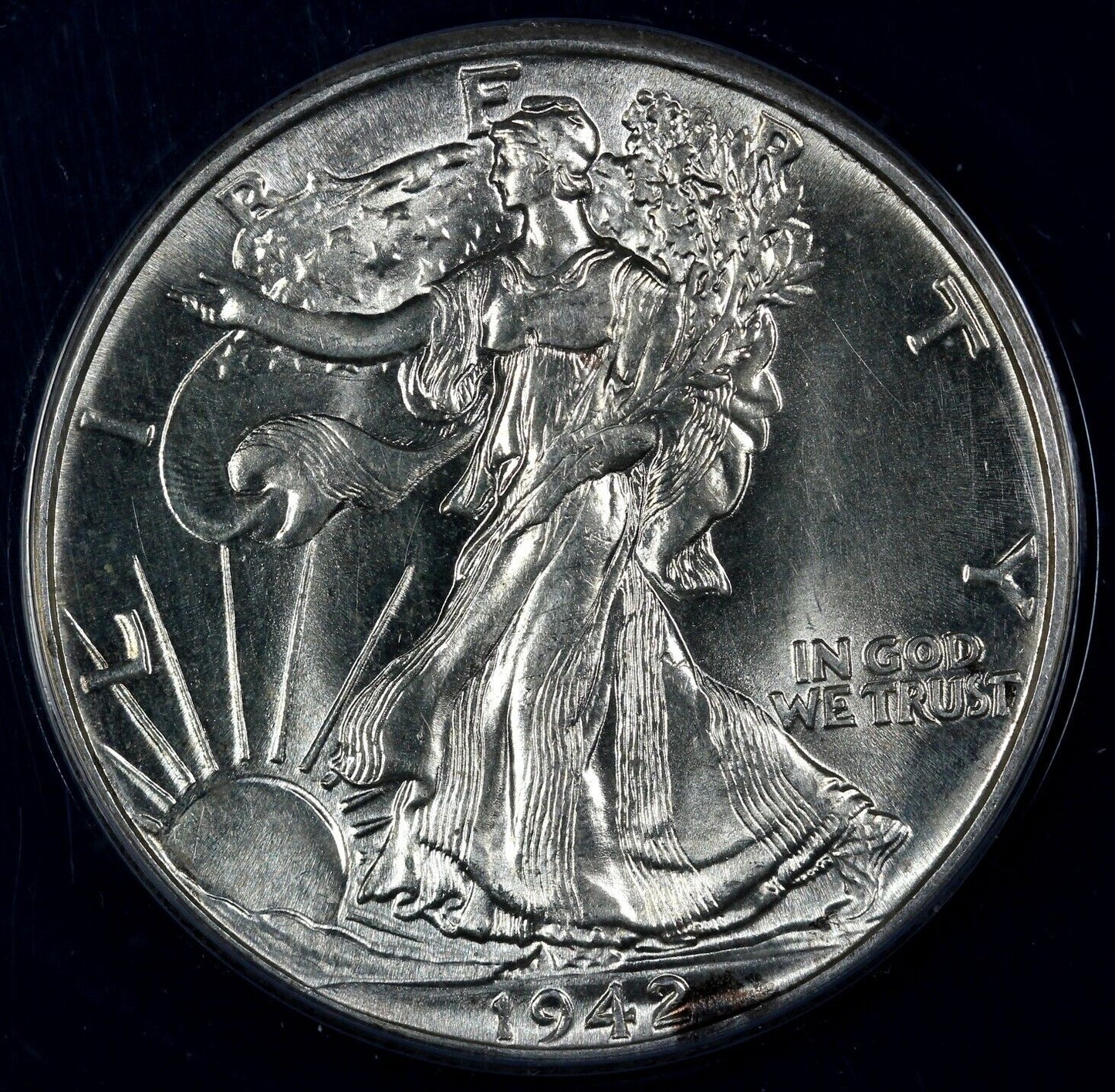 1942 50c Walking Liberty Half Dollar ANACS MS 64