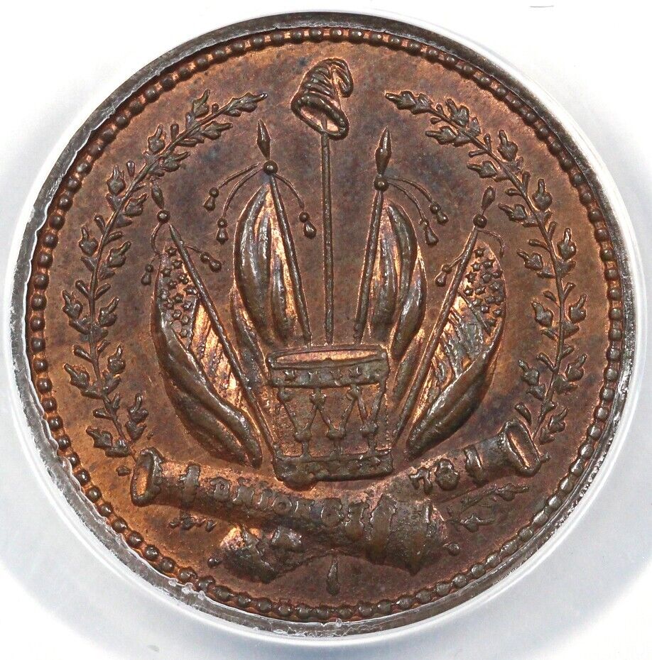 1863 1c Patriotic Civil War Token ANACS MS 63 BN