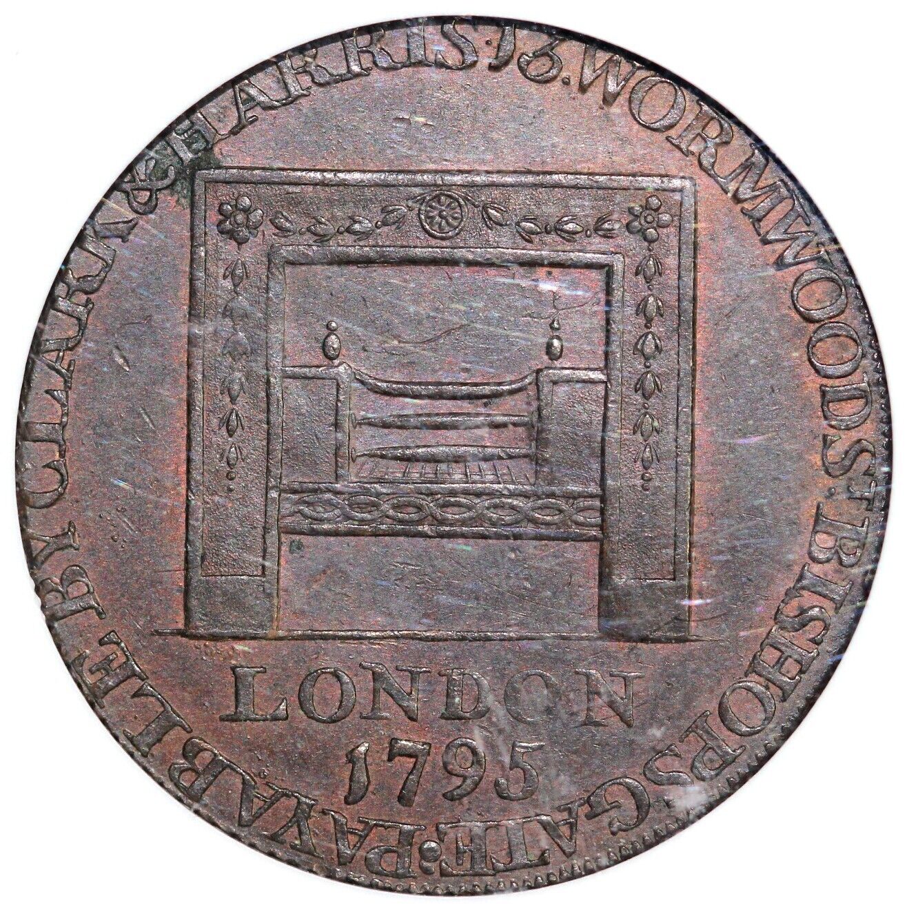 1795 Large Button Grate Token NGC 62 *Reeded Edge*
