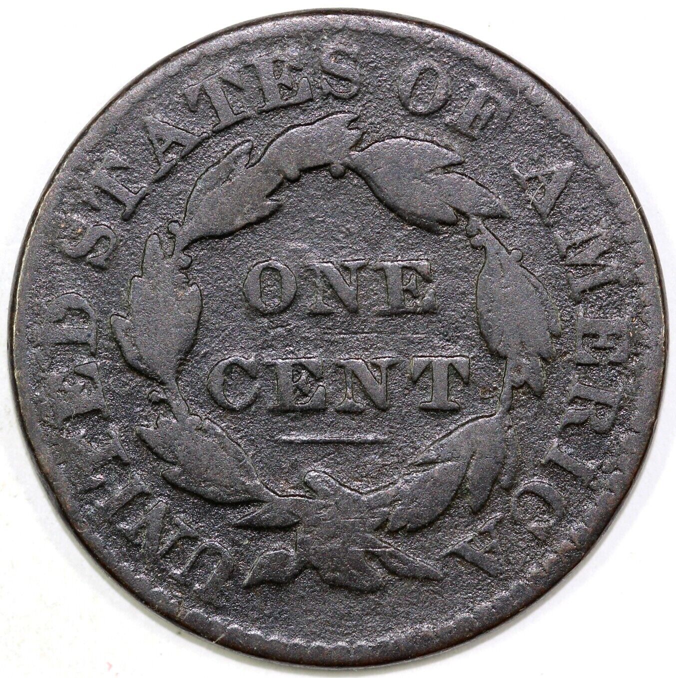 1830 1c N-10 Coronet or Matron Head Large Cent *EDS No Reverse Die Crack*