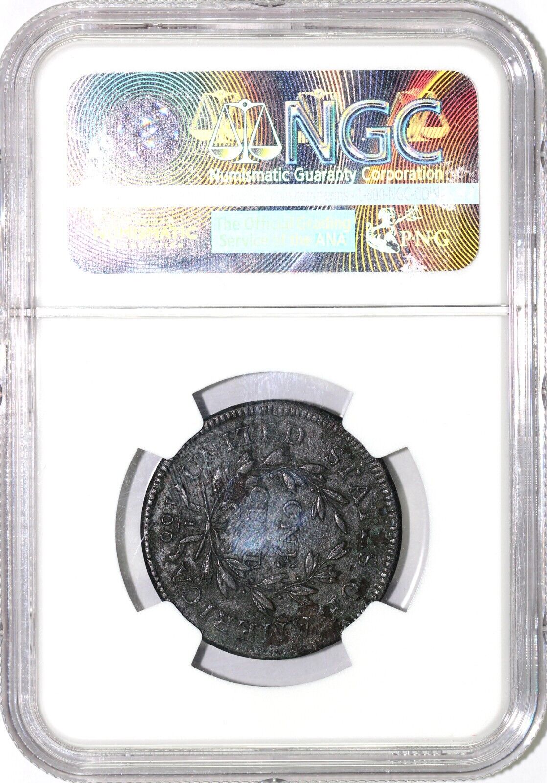 1798 1c Draped Bust Large Cent NGC AU Details Corrosion EX; Luer Collection