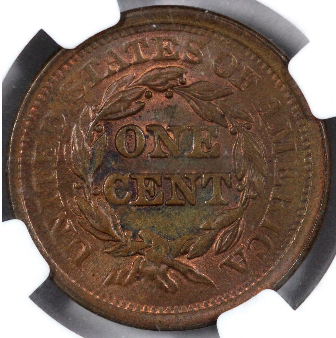 1852 1c N-13 Braided Hair Large Cent NGC MS 64 BN