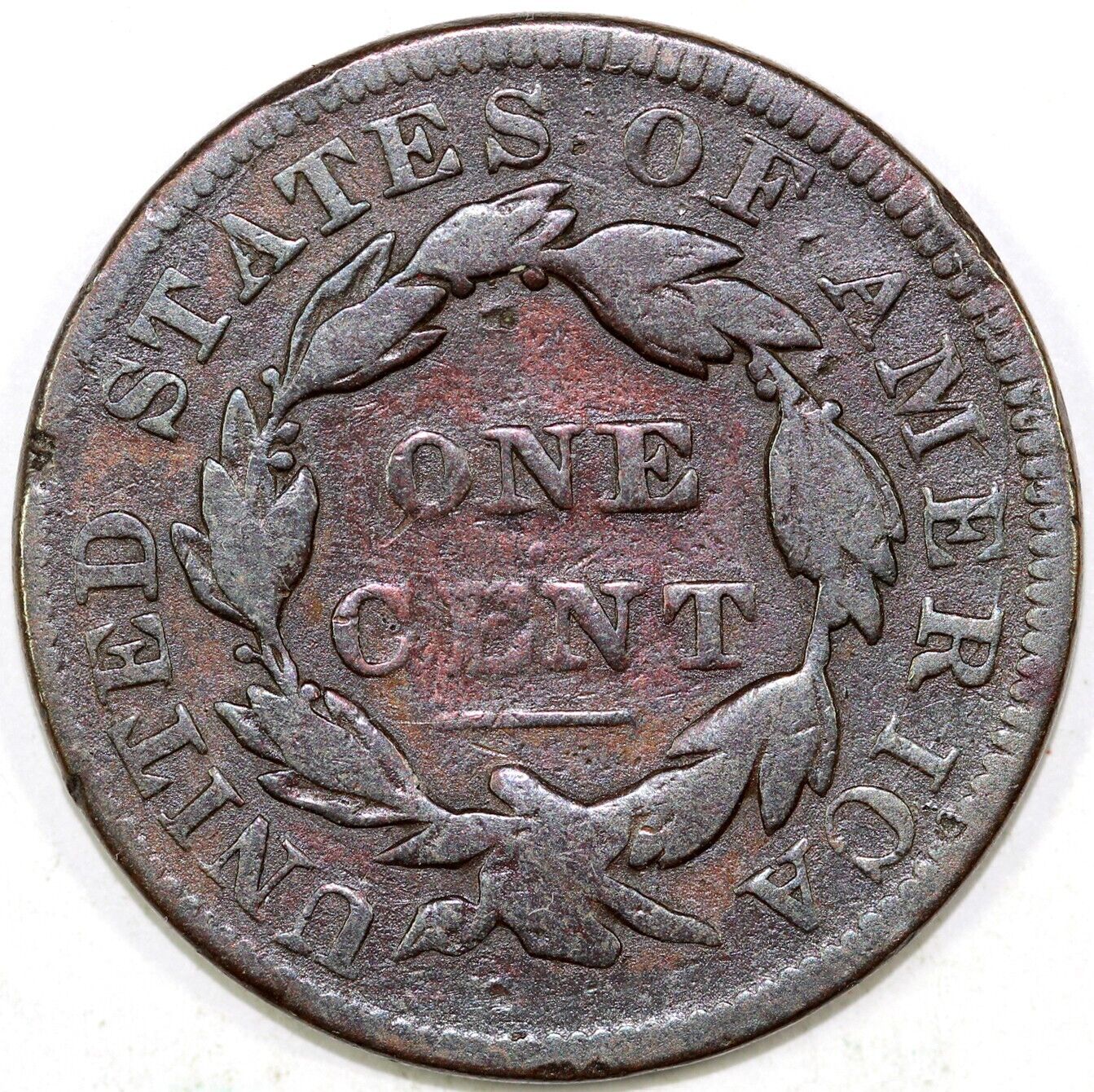 1835 1c N-10 Small 8 and Small Stars Coronet or Matron Head Large Cent
