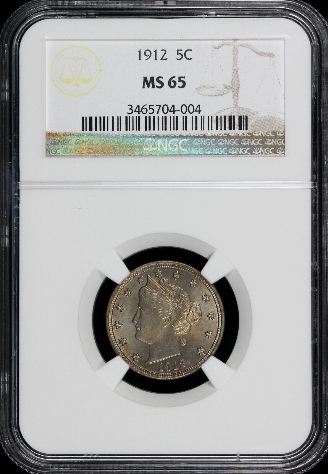 1912 5c Liberty Nickel NGC MS 65