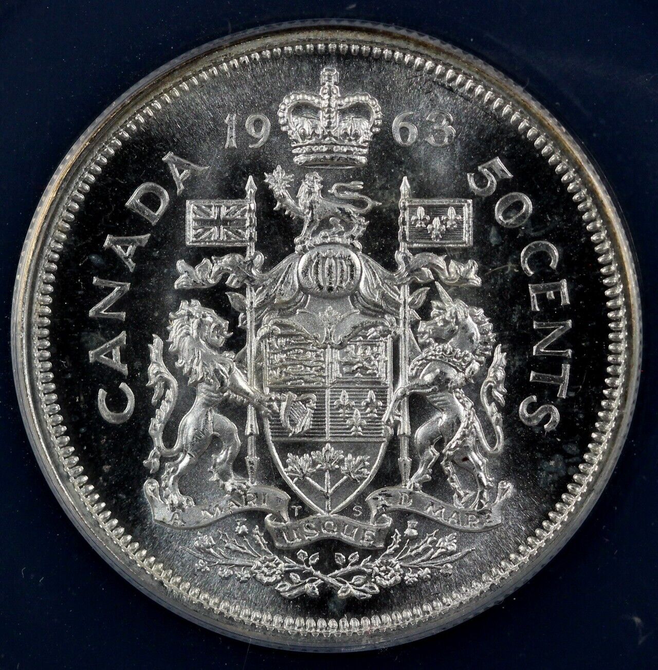 1963 50c Prooflike Canada Half Dollar MS 65 PL Cameo