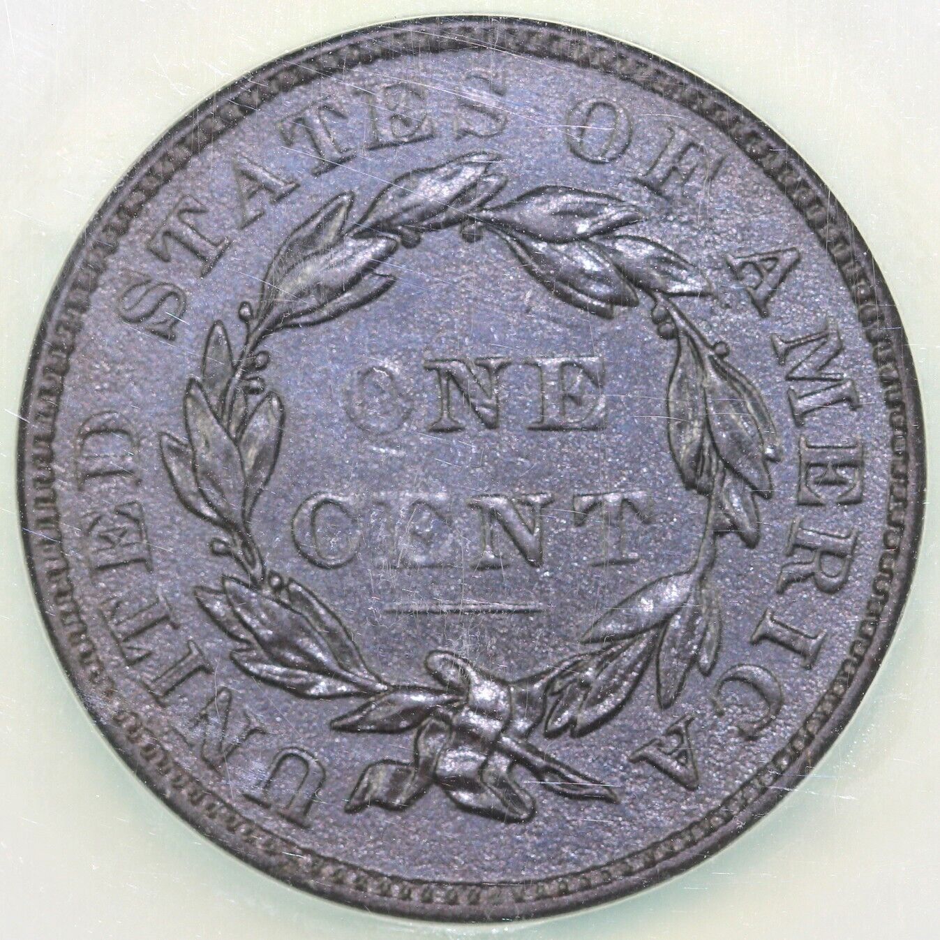 1837 1c N-2 Medium Letters Matron Head Large Cent NGC AU Details EX: Reiver