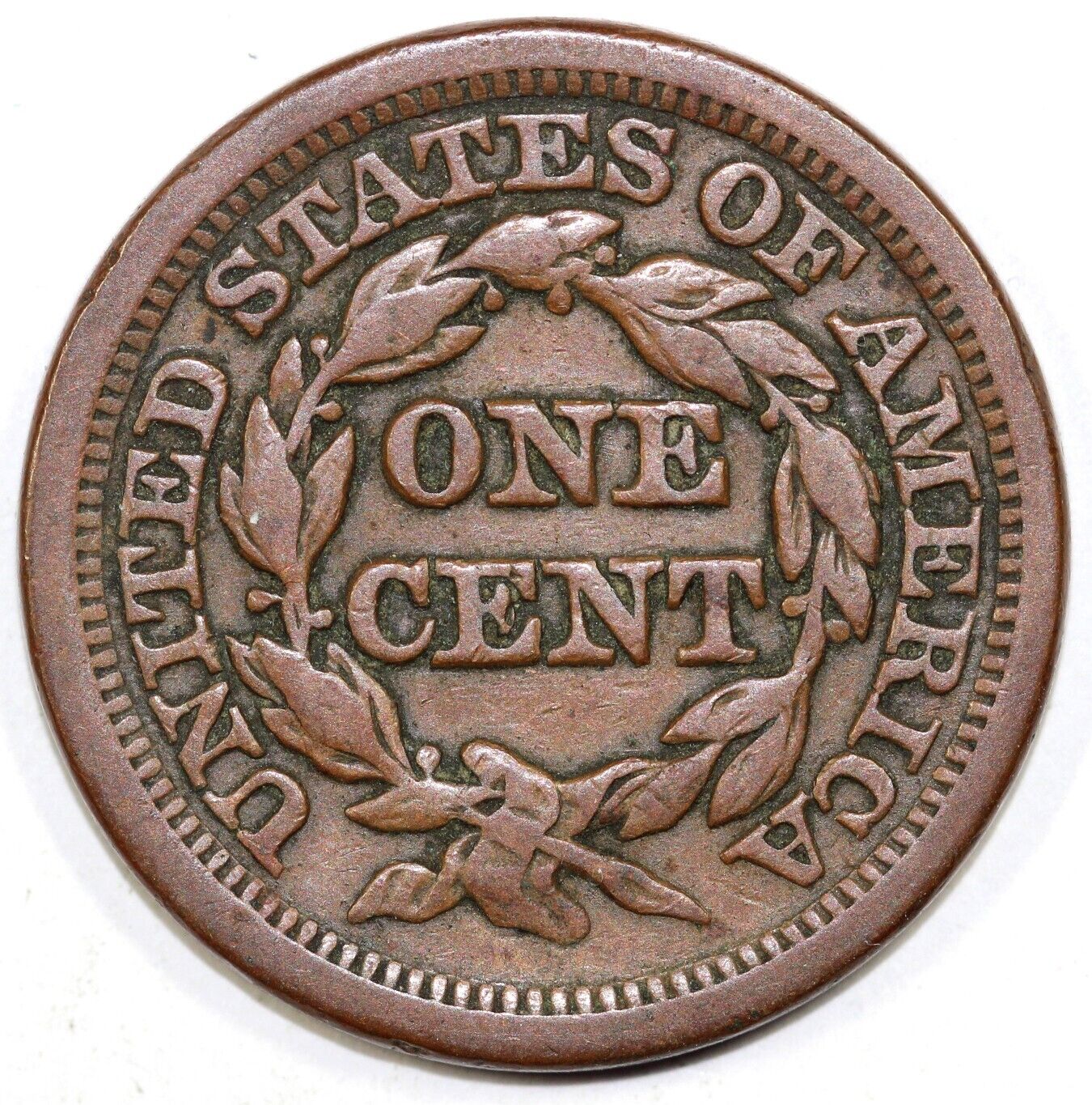 1849 1c Braided Hair Large Cent