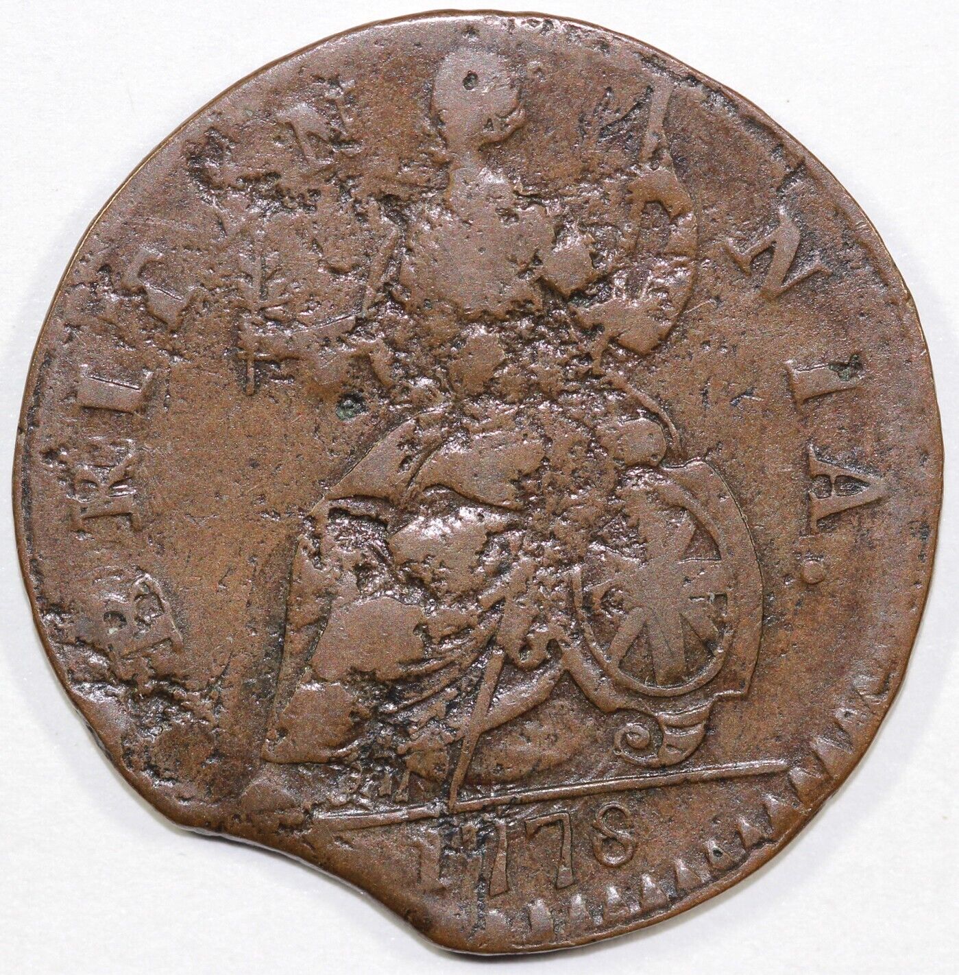 1778 V 12-78B Machins Mills Colonial Copper Coin *EX 2009 C-4 Sale*