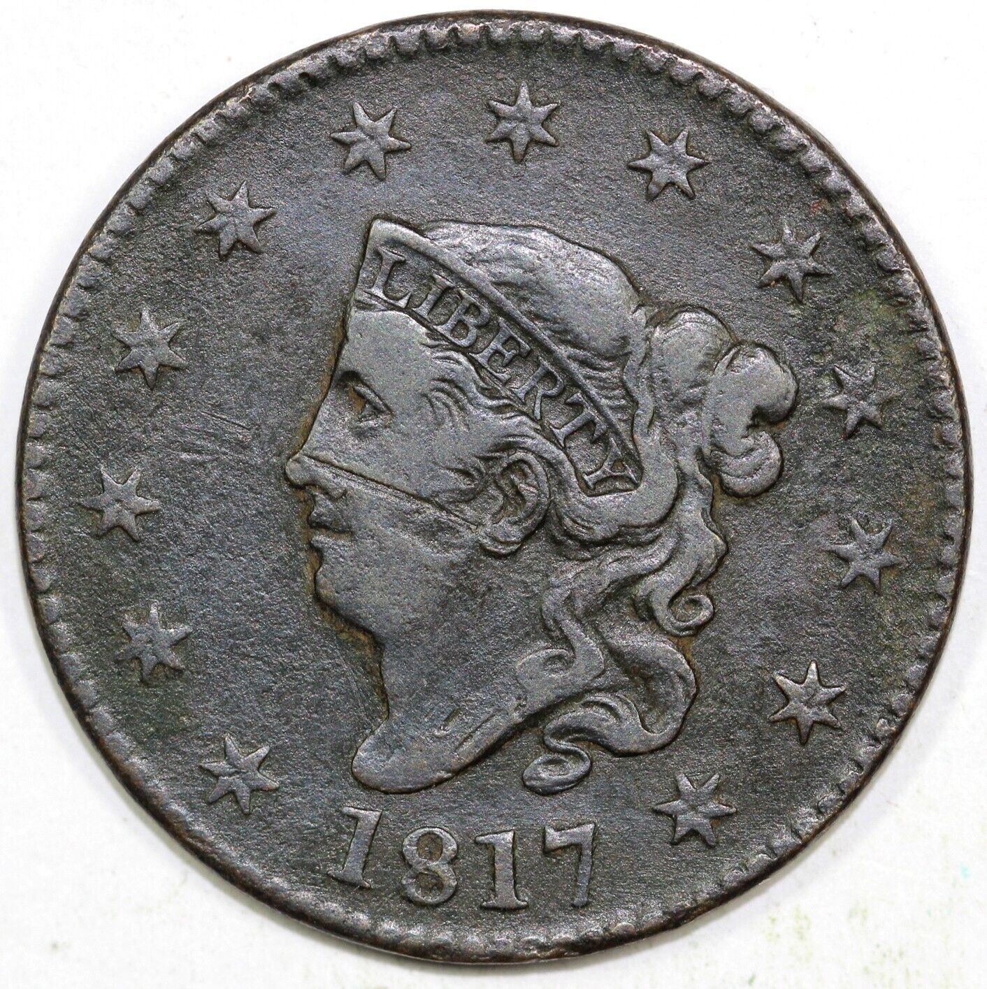 1817 1c N-17 Coronet or Matron Head Large Cent