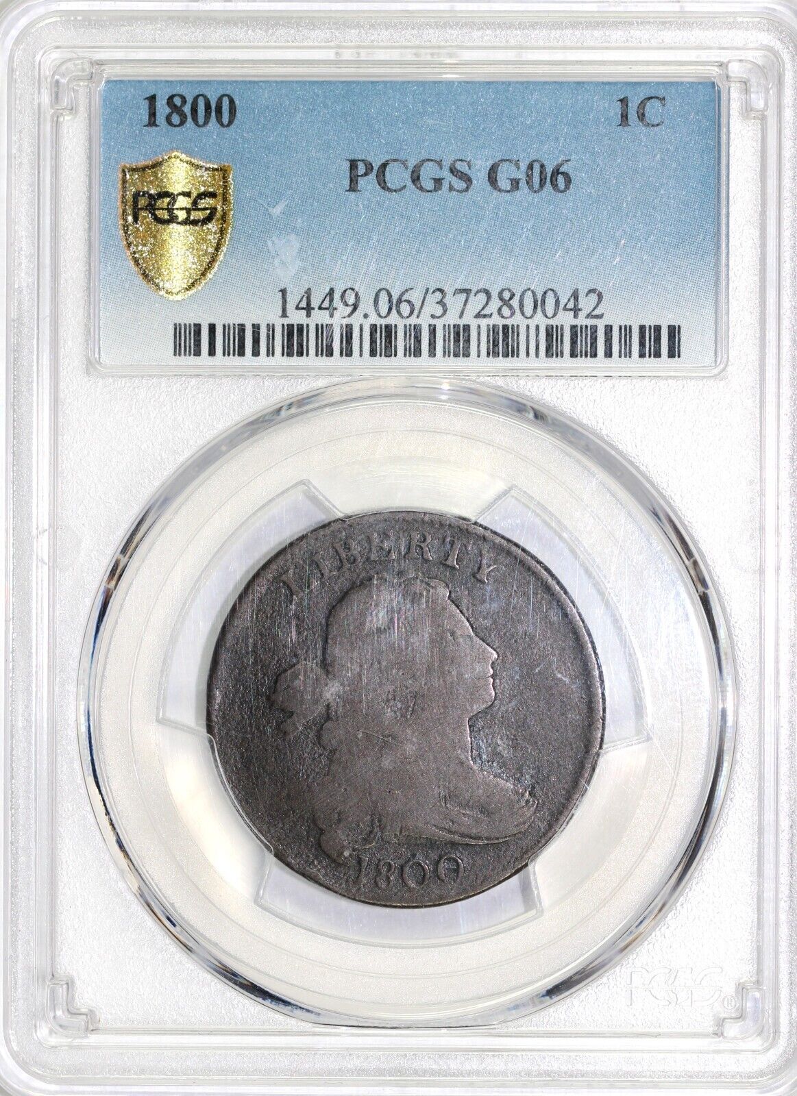 1800 1c S-201 Draped Bust Large Cent PCGS Good 06