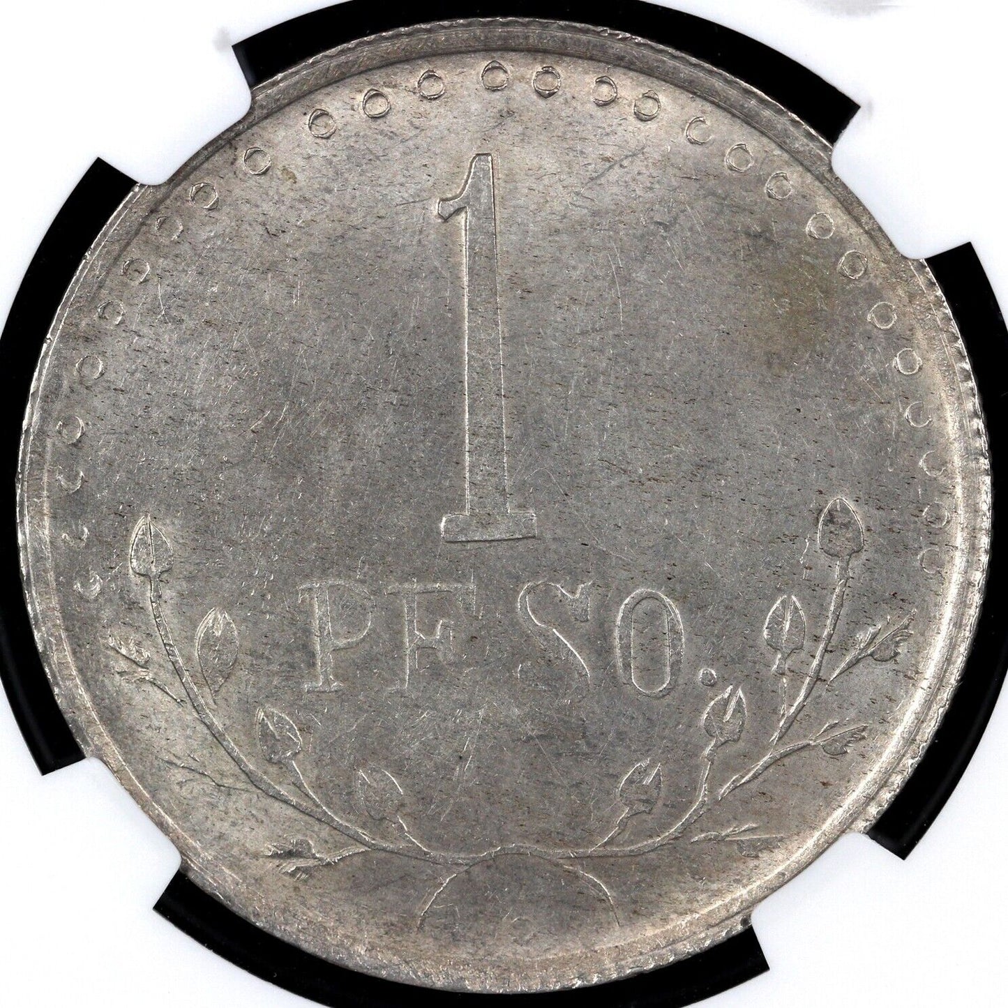 1913 1p Mexico Chihuahua Hidalgo Del Parral Peso "1 Above Peso" NGC MS 62