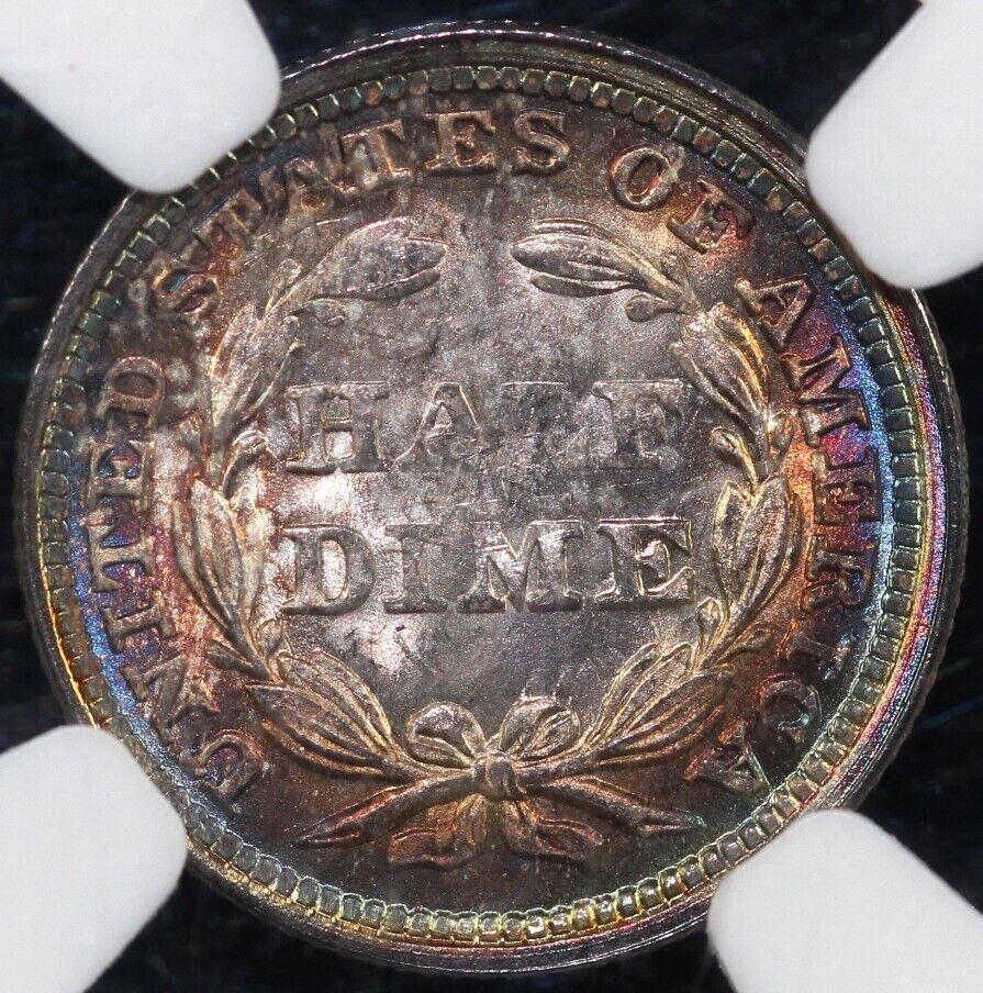 1850 H10c Seated Liberty Half Dime NGC and CAC MS 63