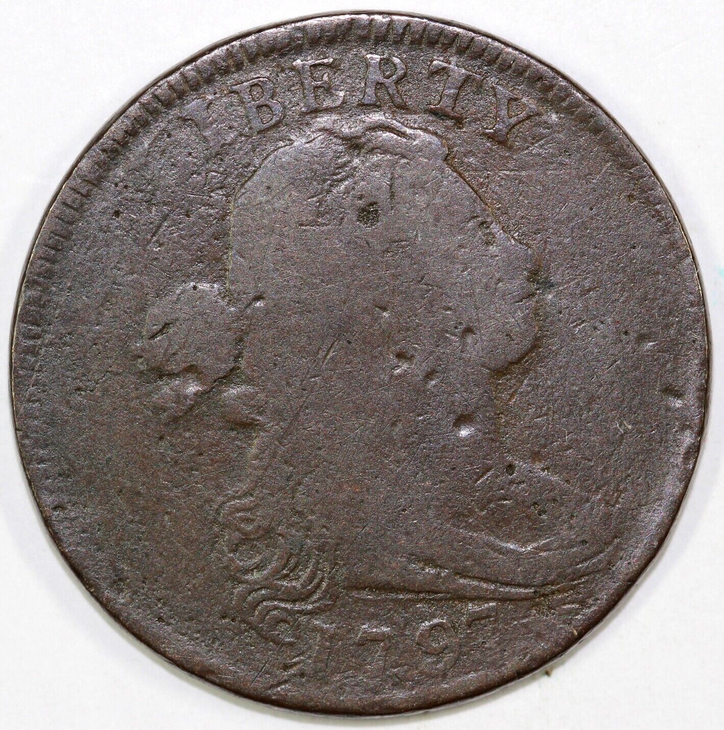 1797 1c S-120b Reverse of 96 Draped Bust Large Cent *Gripped Edge*