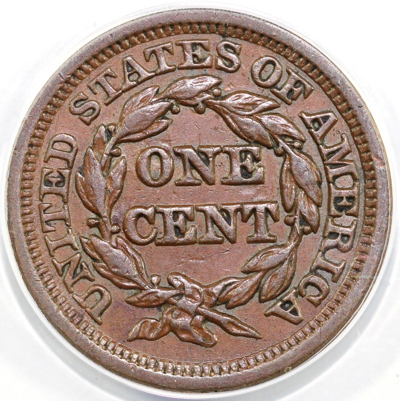 1848 1c N-8 Braided Hair Large Cent ANACS EF 40