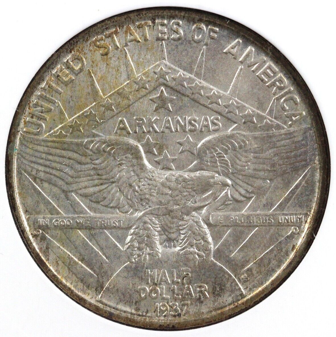 1937-S 50c Arkansas Silver Commemorative Half Dollar ANACS MS 62