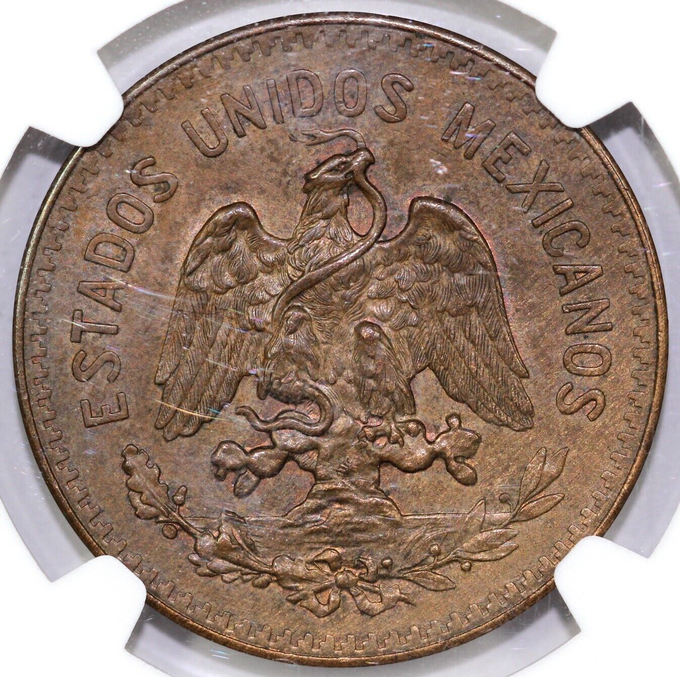 1935 20c Mexico Twenty Centavos NGC MS 63 BN