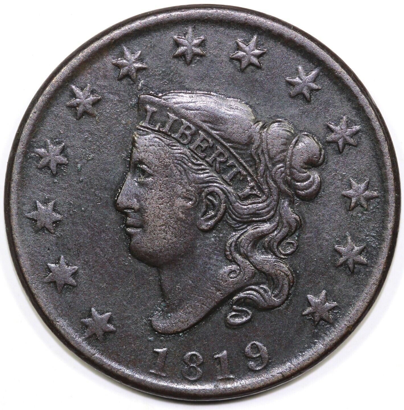 1819 1c N-7 Matron Head Large Cent