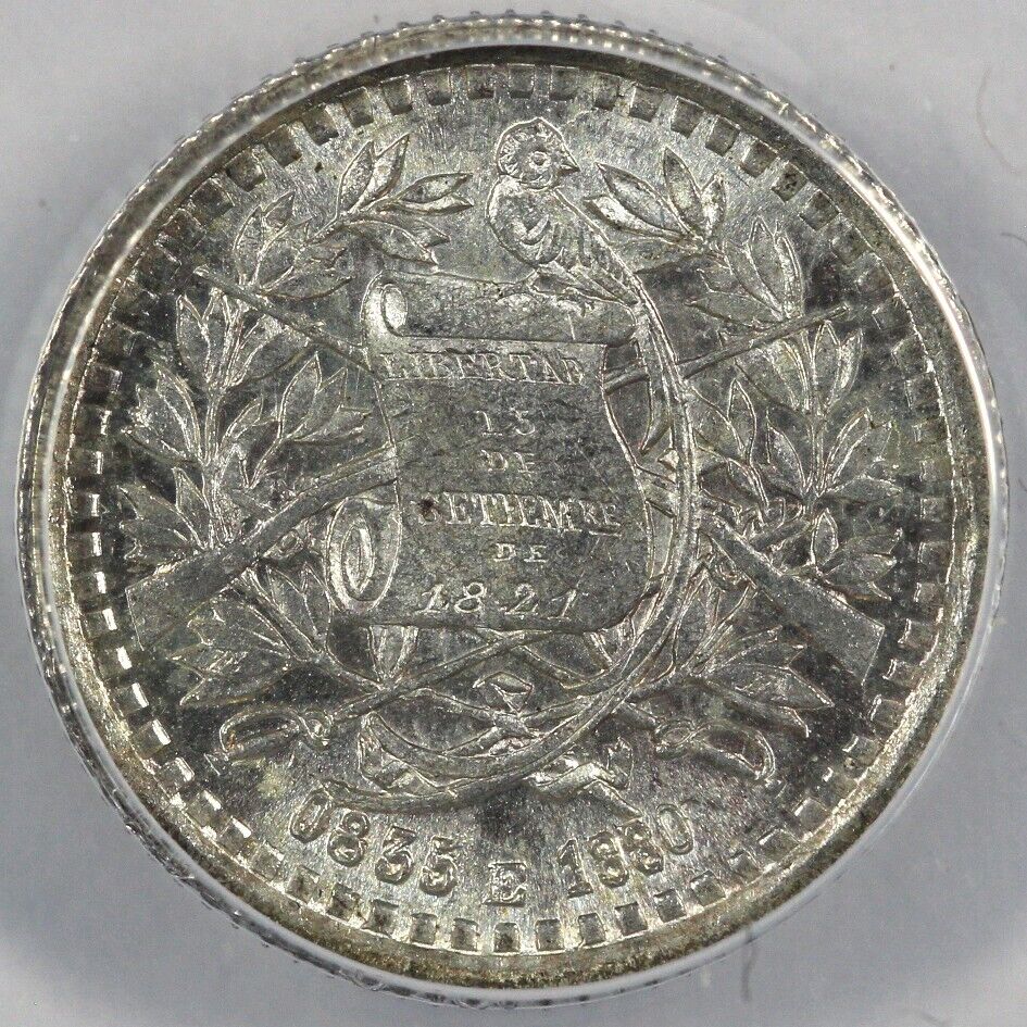 1880/70-E 1/2r Guatemala Half Real ANACS MS 62