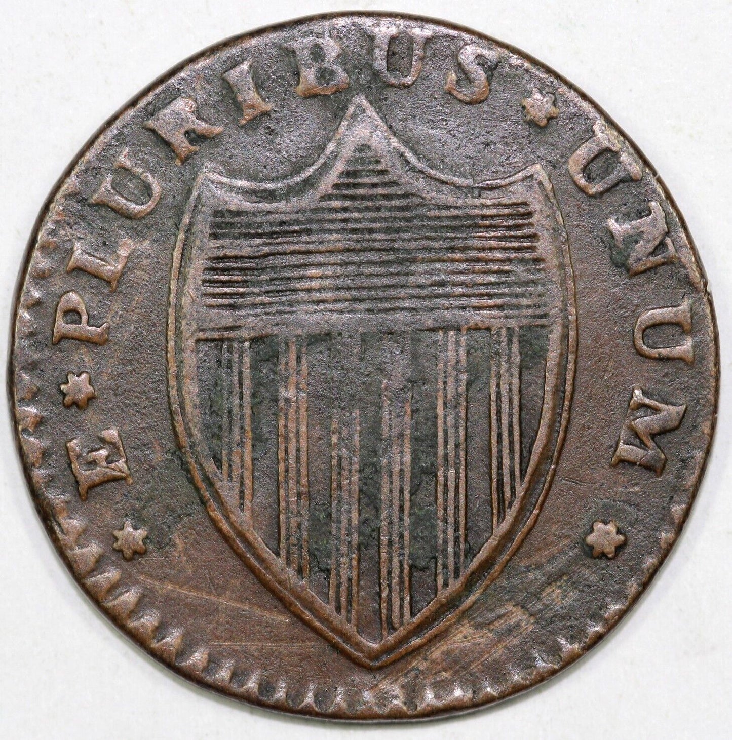 1786 Maris 15-T Leaning Head New Jersey Colonial Copper Coin