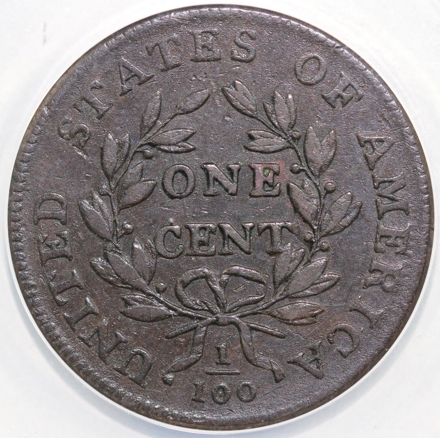 1798 1c 2nd Hairstyle Draped Bust Large Cent ANACS VF 35 Details Scratched