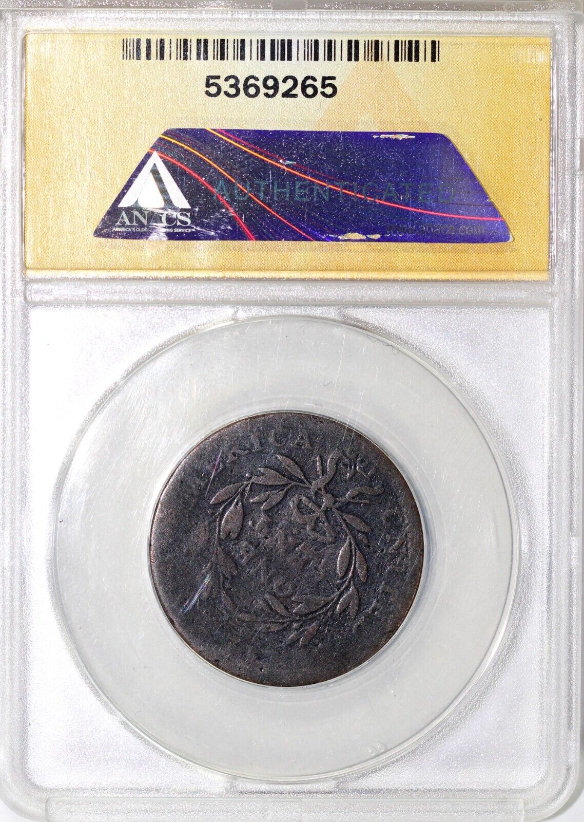 1794 1c Liberty Cap Large Cent ANACS F 12 Details Damage-Glue Residue