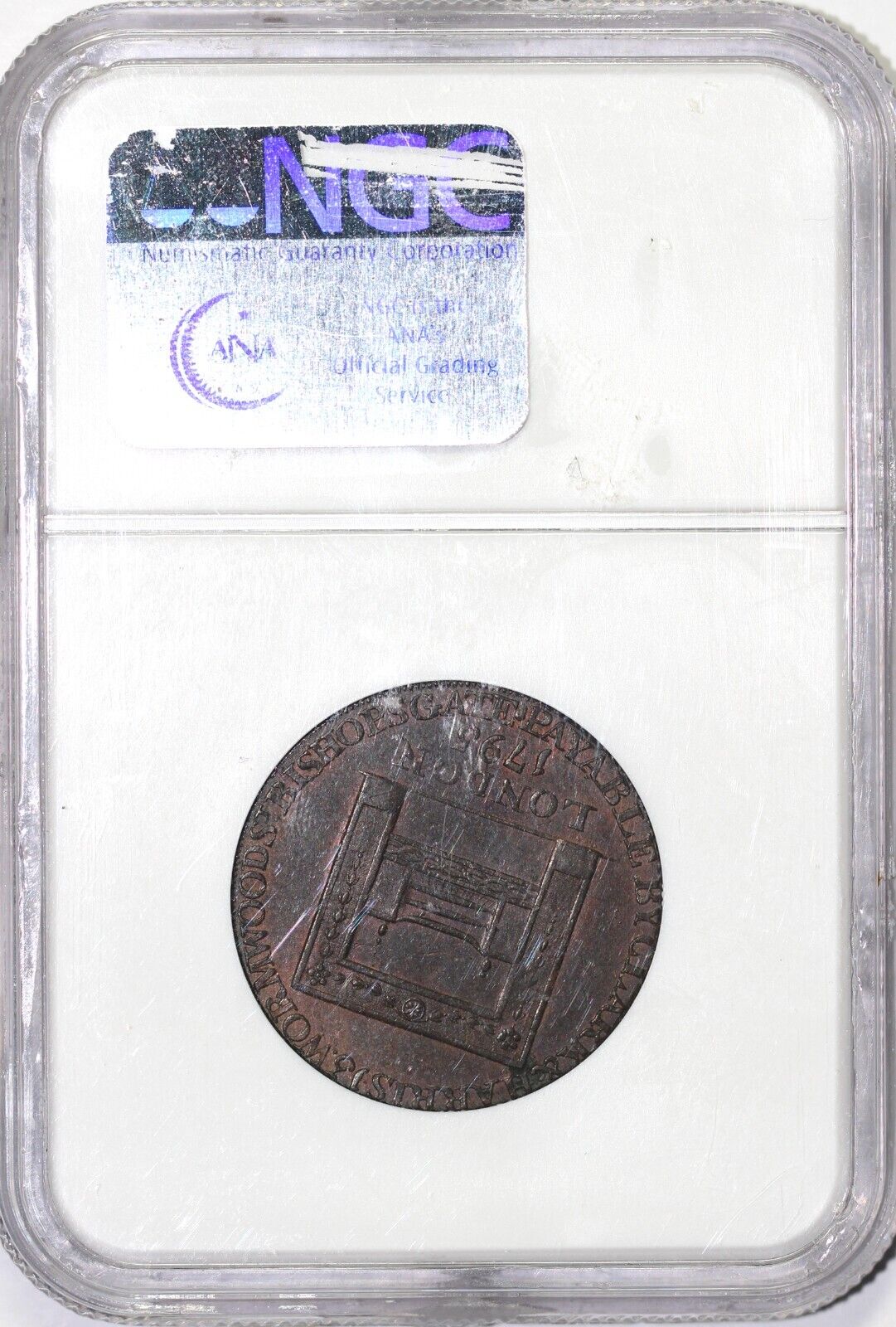 1795 Large Button Grate Token NGC 62 *Reeded Edge*