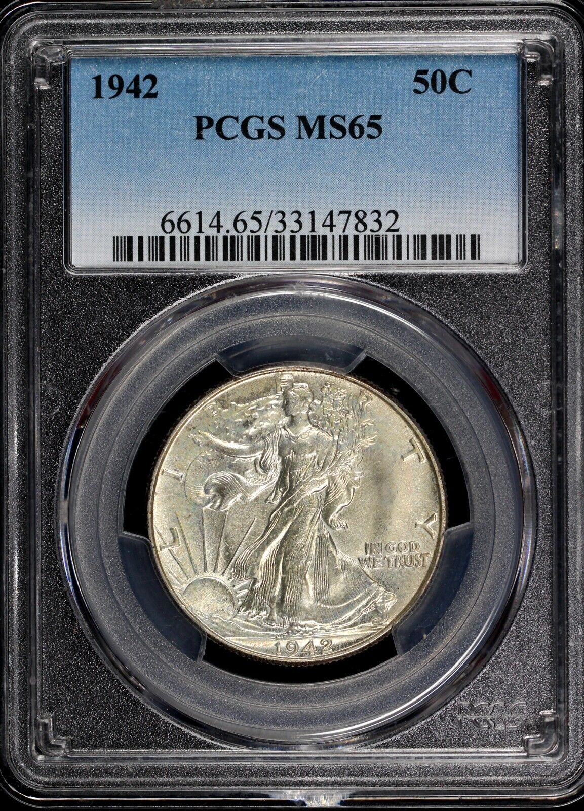 1942 50c Walking Liberty Half Dollar PCGS MS 65