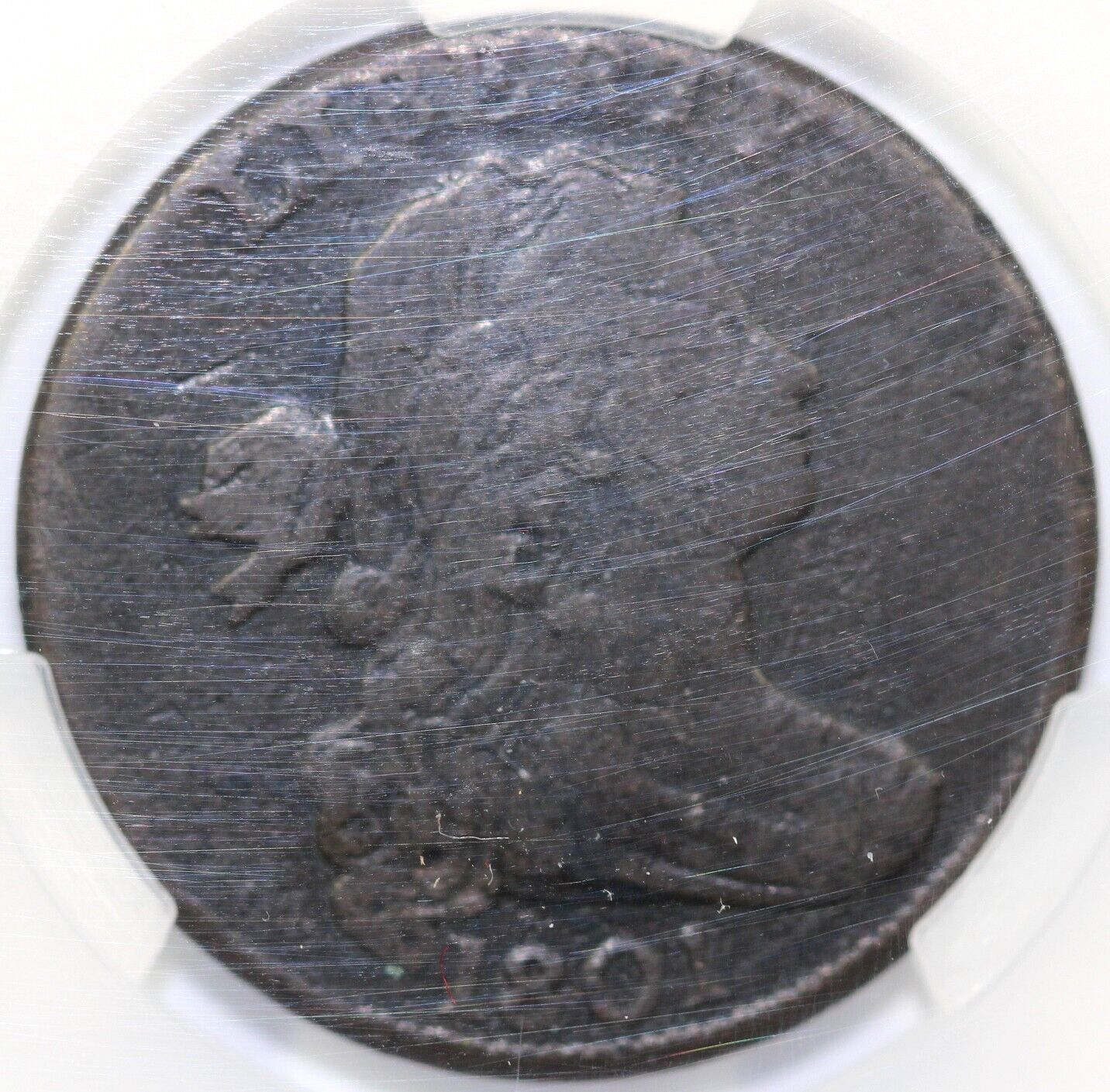 1801 1c S-219 3 Errors Draped Bust Large Cent CAC VG Details Corrosion